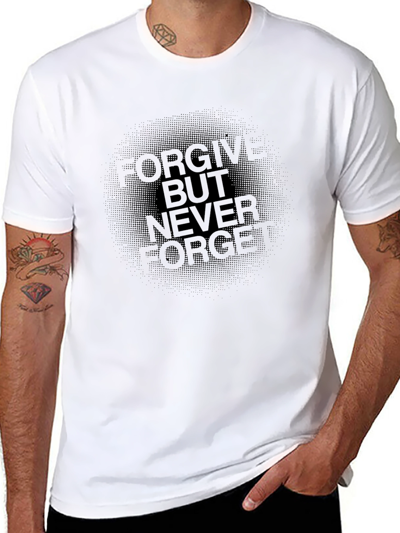 Black Black 'Forgive But Never Forget' Graphic Tee view 8