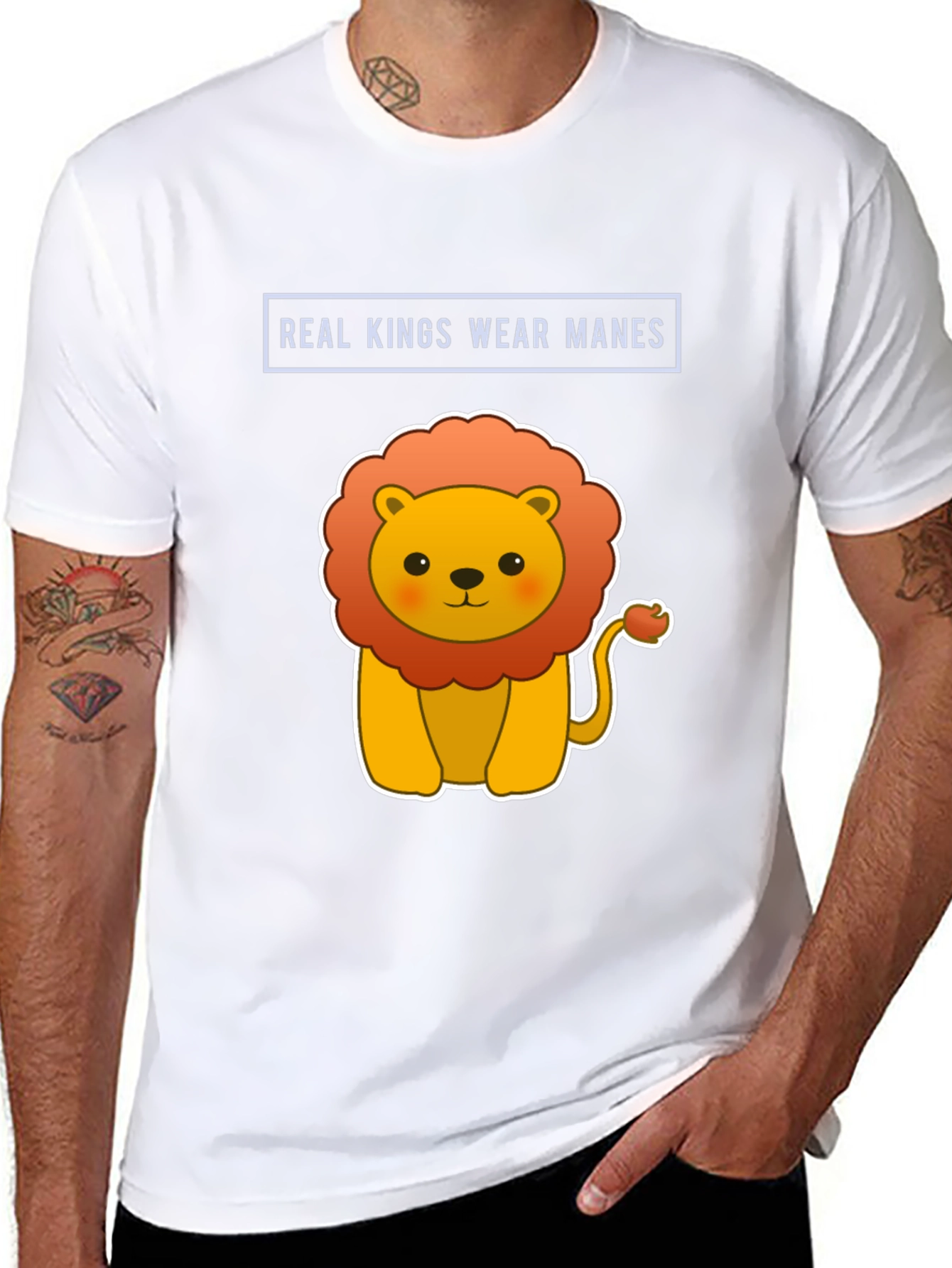 Black Real Kings Wear Manes Lion Graphic Tee view 8
