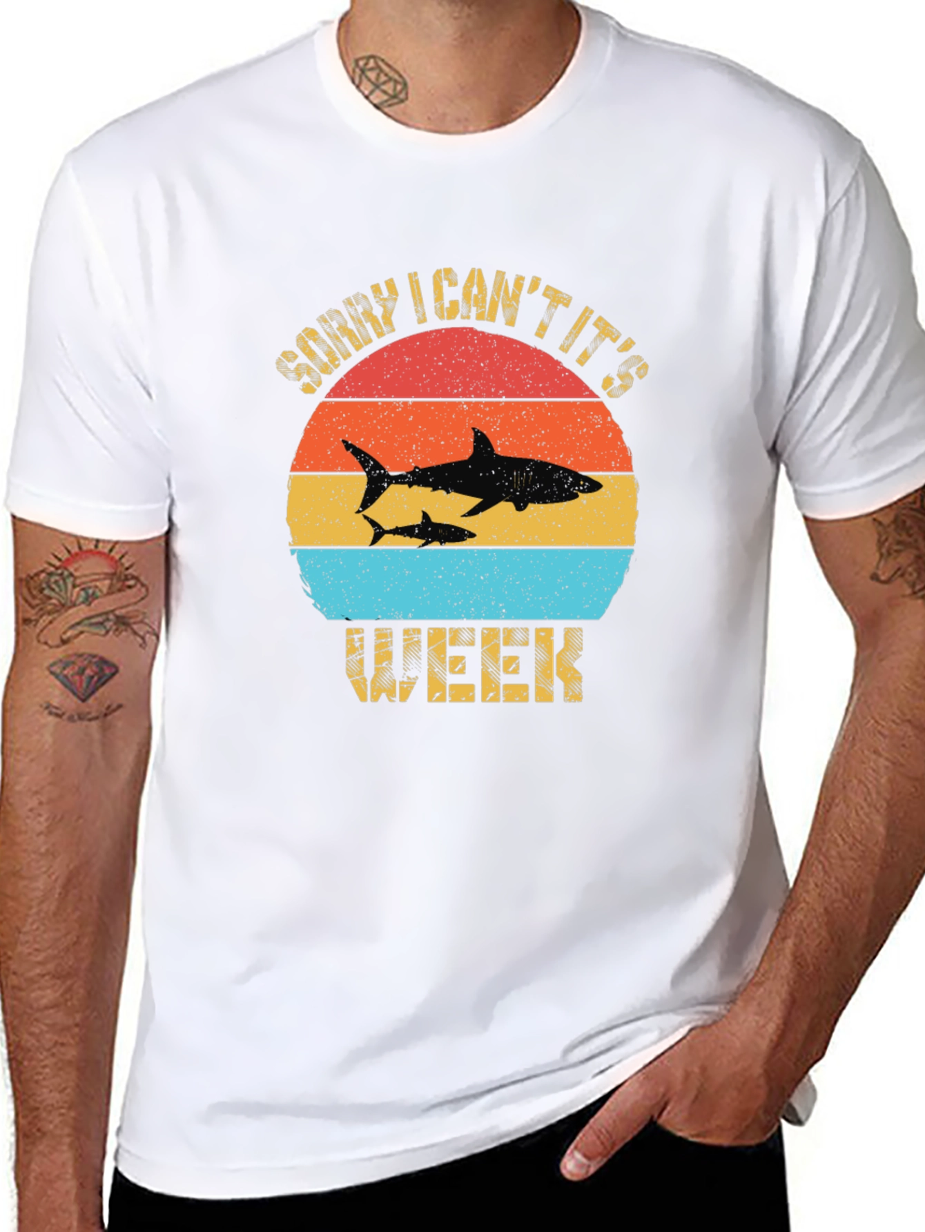 Black Shark Week T-Shirt Retro Graphic Tee view 8