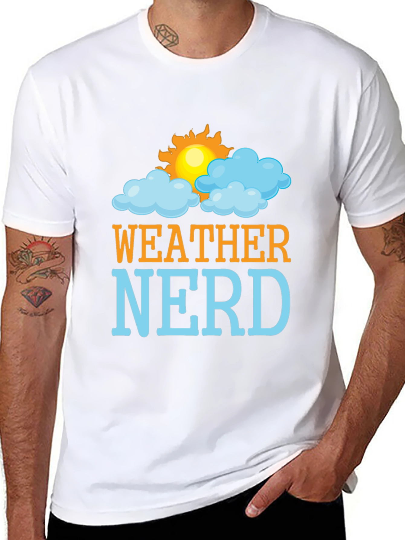 Black Weather Nerd T-Shirt - Fun, Stylish Tee view 8
