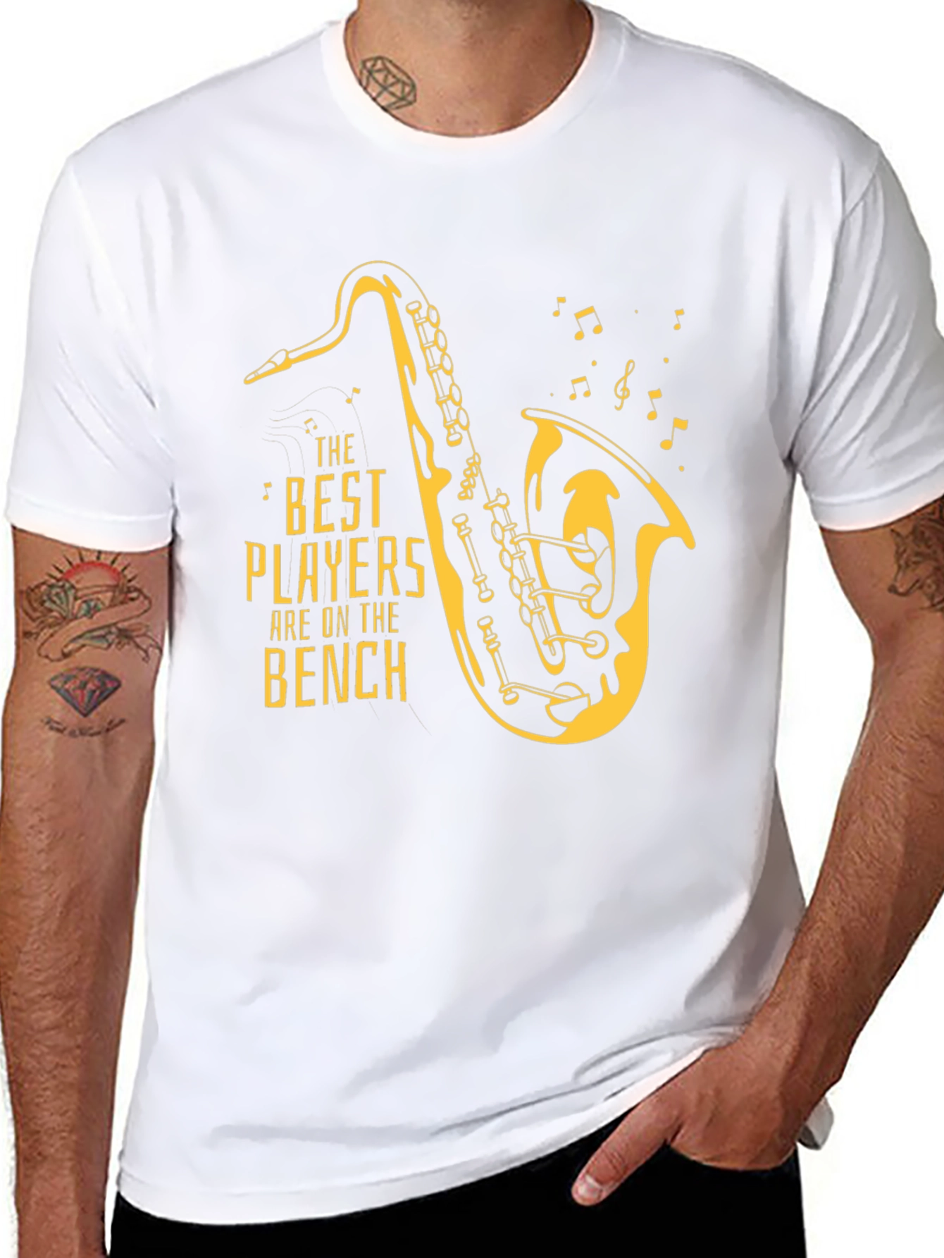 Black Saxophone Player T-Shirt - Funny Musician Tee view 8