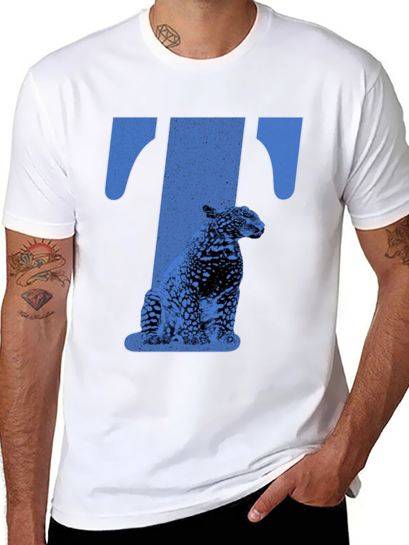 Black Jaguar 'T' Graphic Tee - Stylish Men's Black T-Shirt view 8