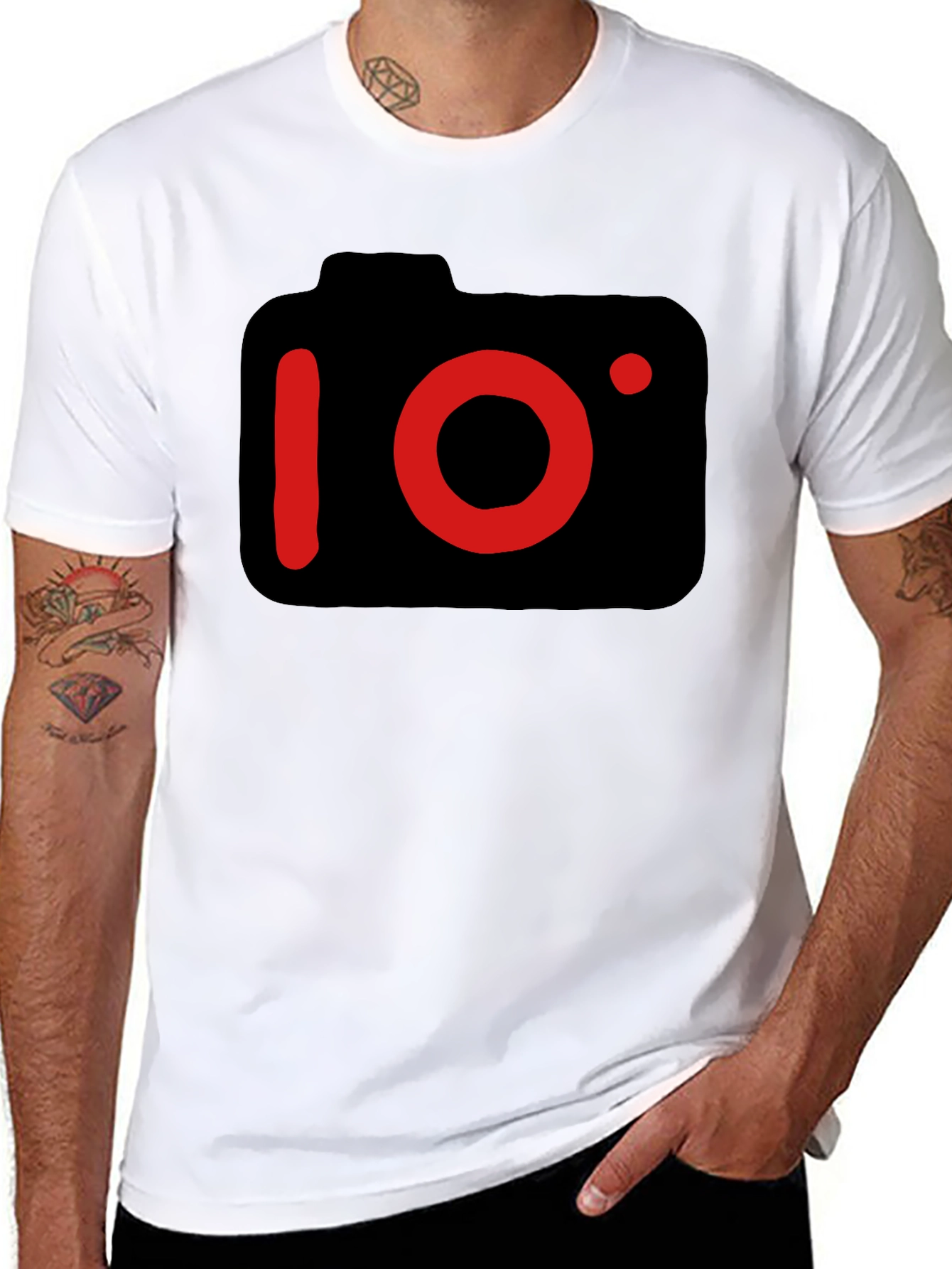 Black Camera Graphic Black T-Shirt view 8
