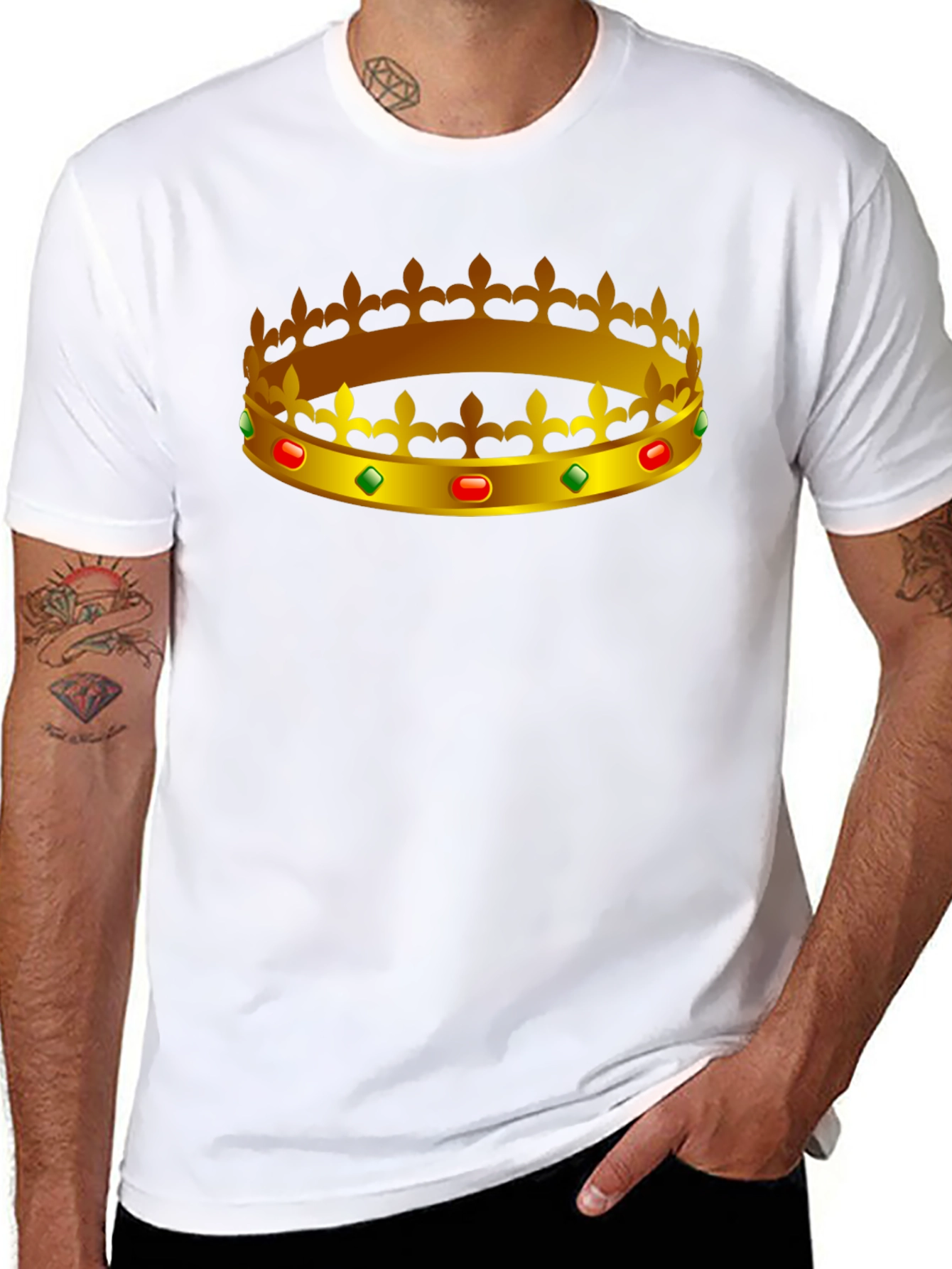 Black Regal Crown Graphic Tee - King/Queen Style view 8