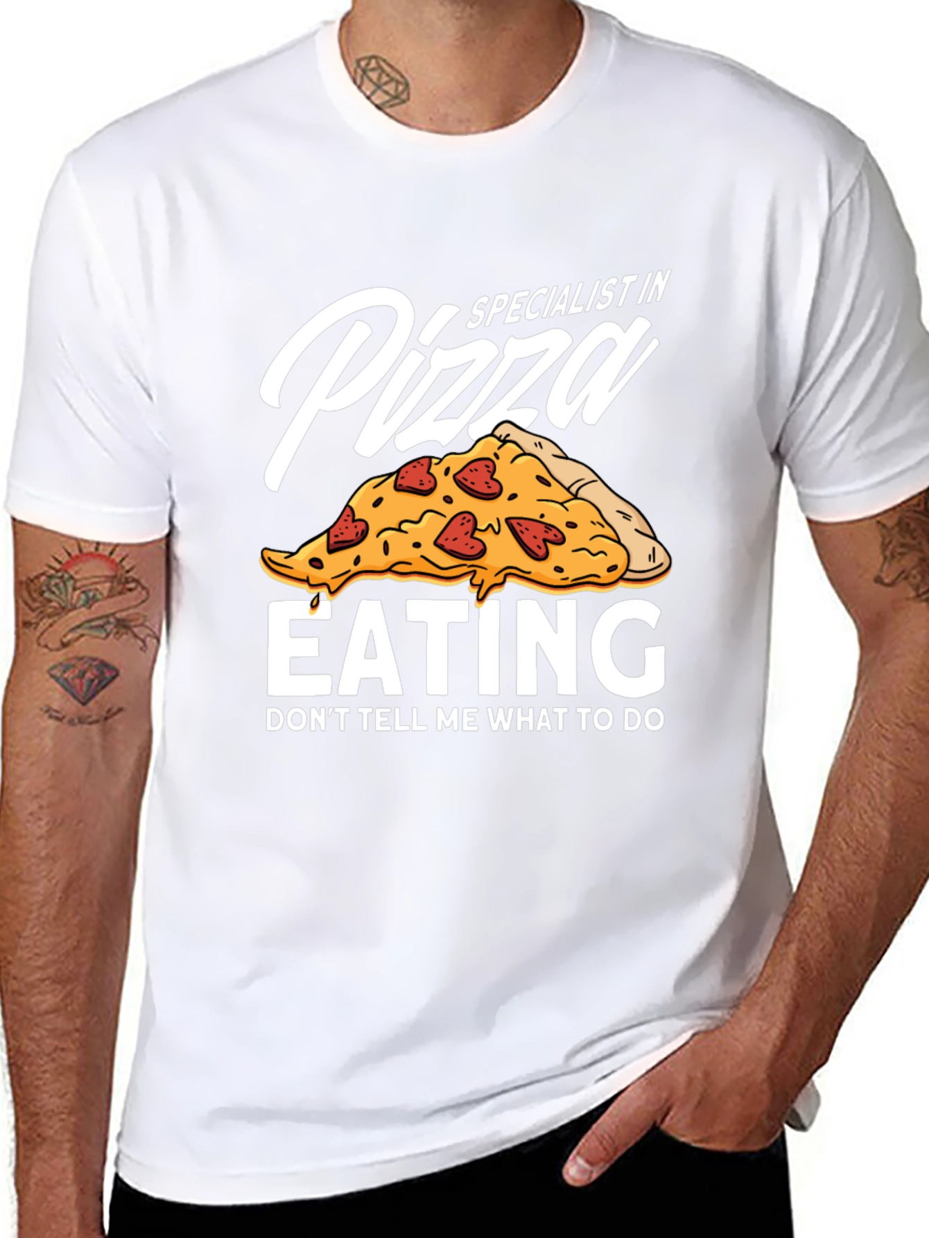 Black Pizza Eating Specialist Graphic T-Shirt view 8