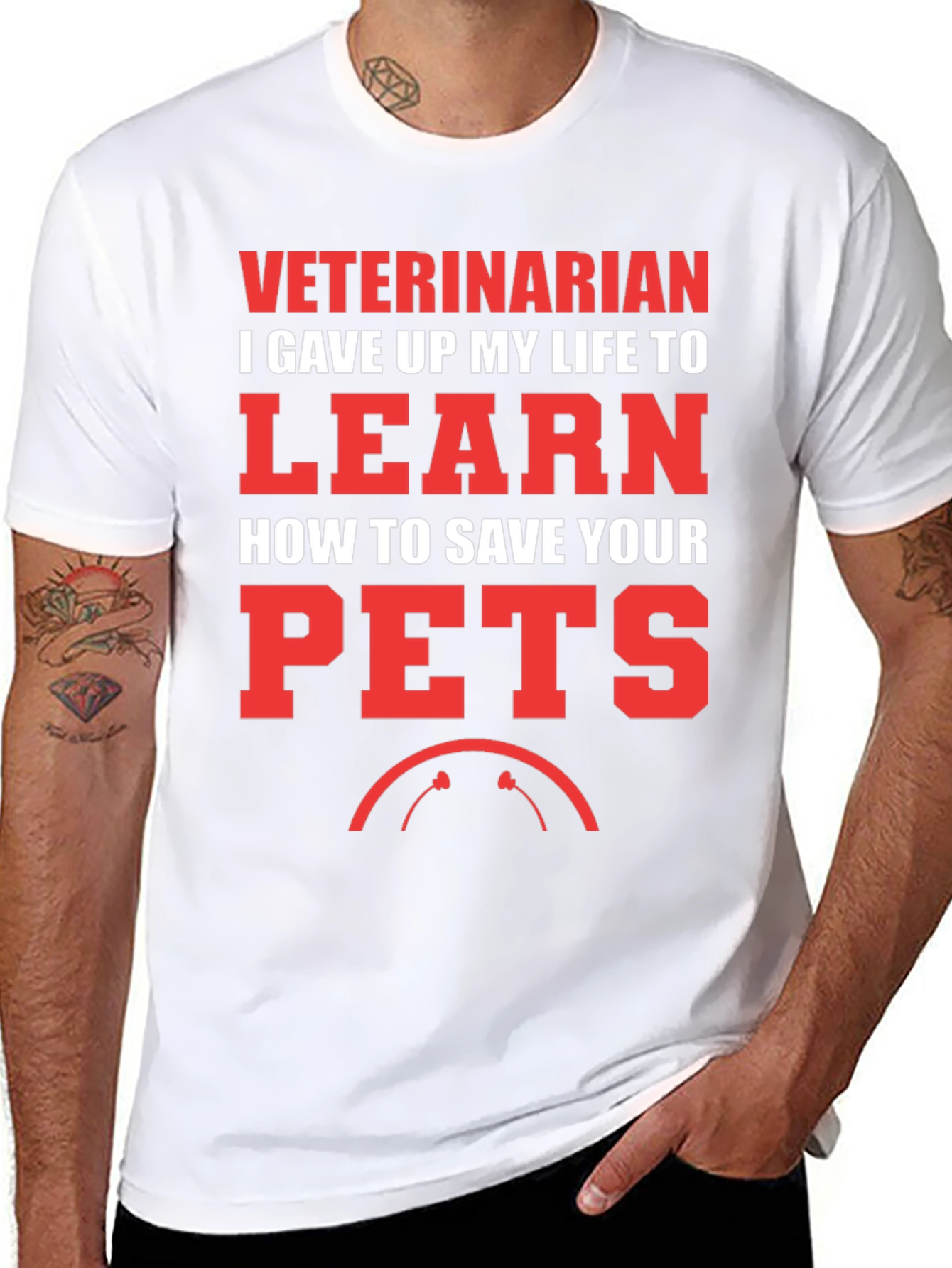 Black Veterinarian Save Your Pets T-Shirt view 8