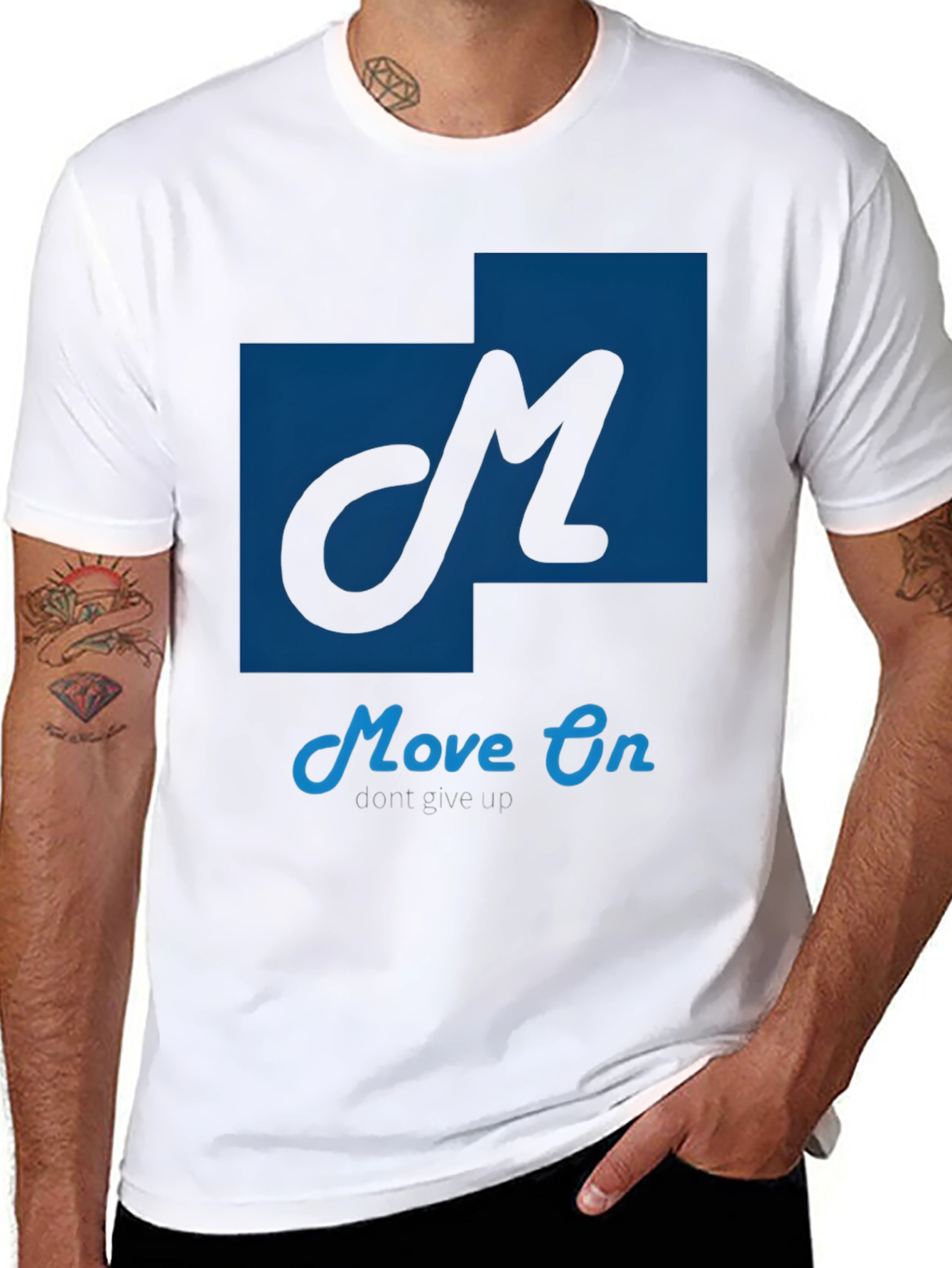 Black Move On Graphic T-Shirt - Motivational Design view 8