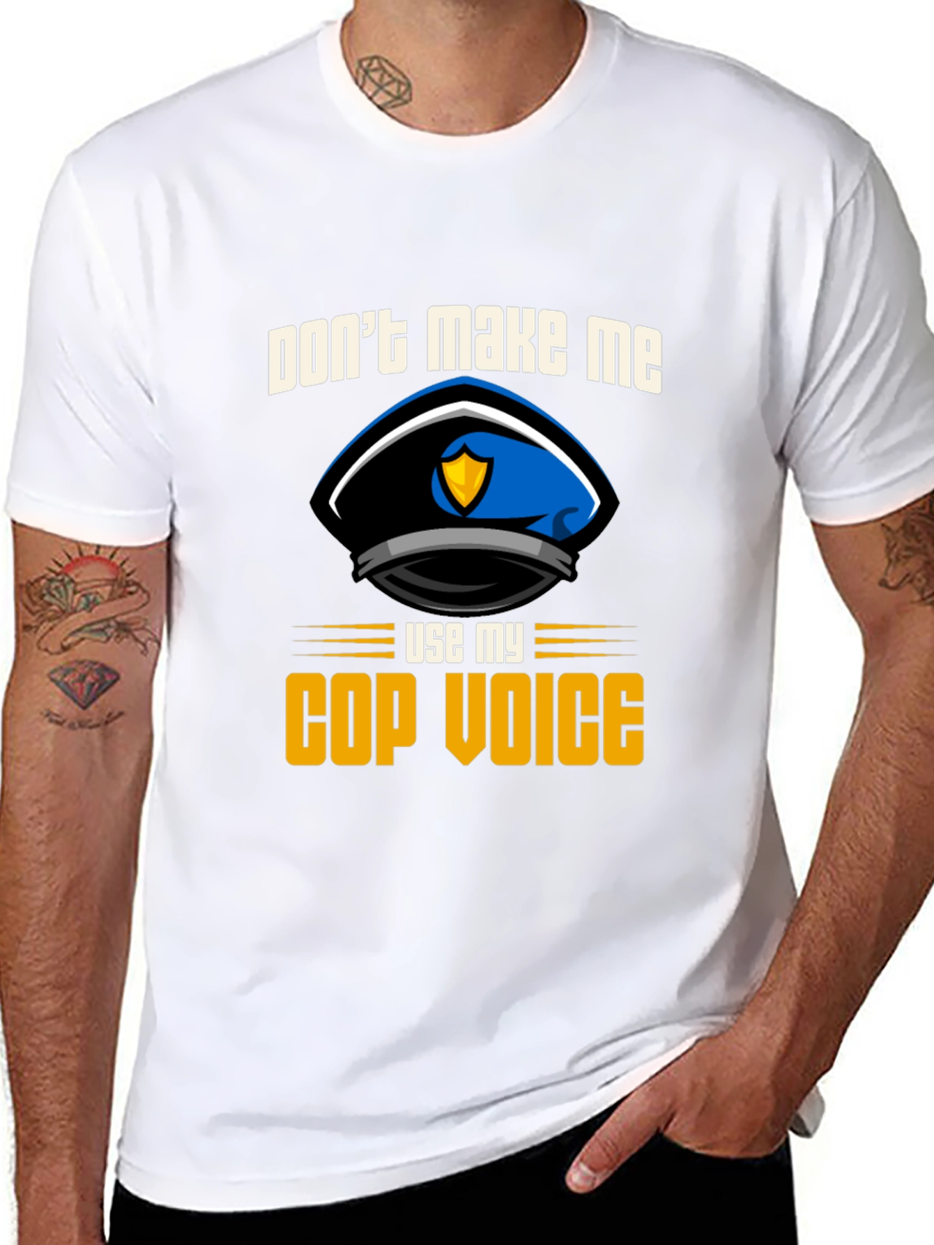 Black Don't Make Me Use My Cop Voice T-Shirt view 8