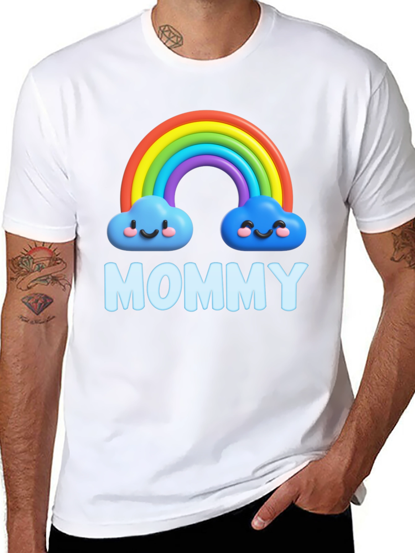 Black Rainbow Mommy Graphic T-Shirt - Cute & Comfortable! view 8