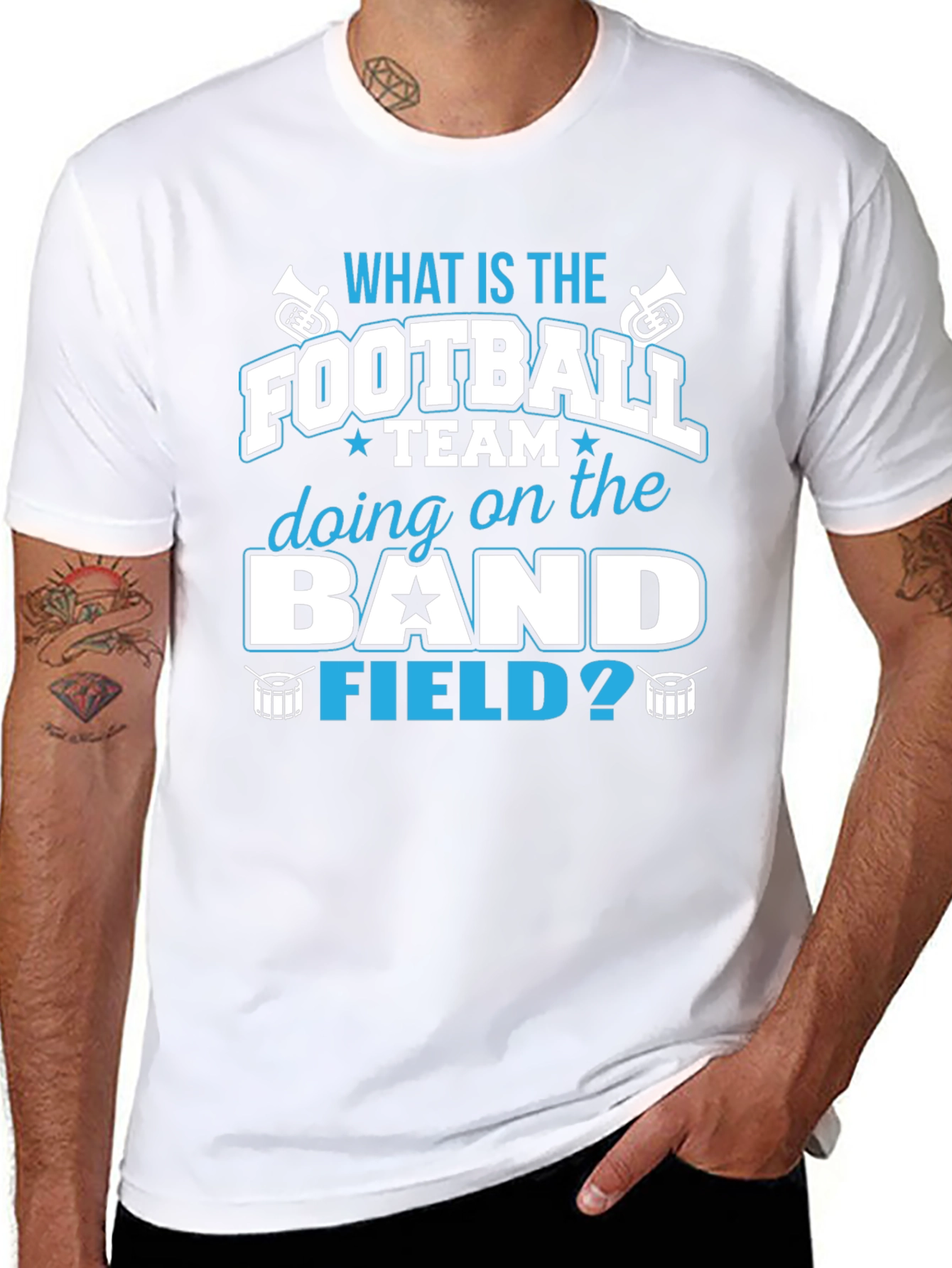 Black Football Team On The Band Field T-Shirt view 8