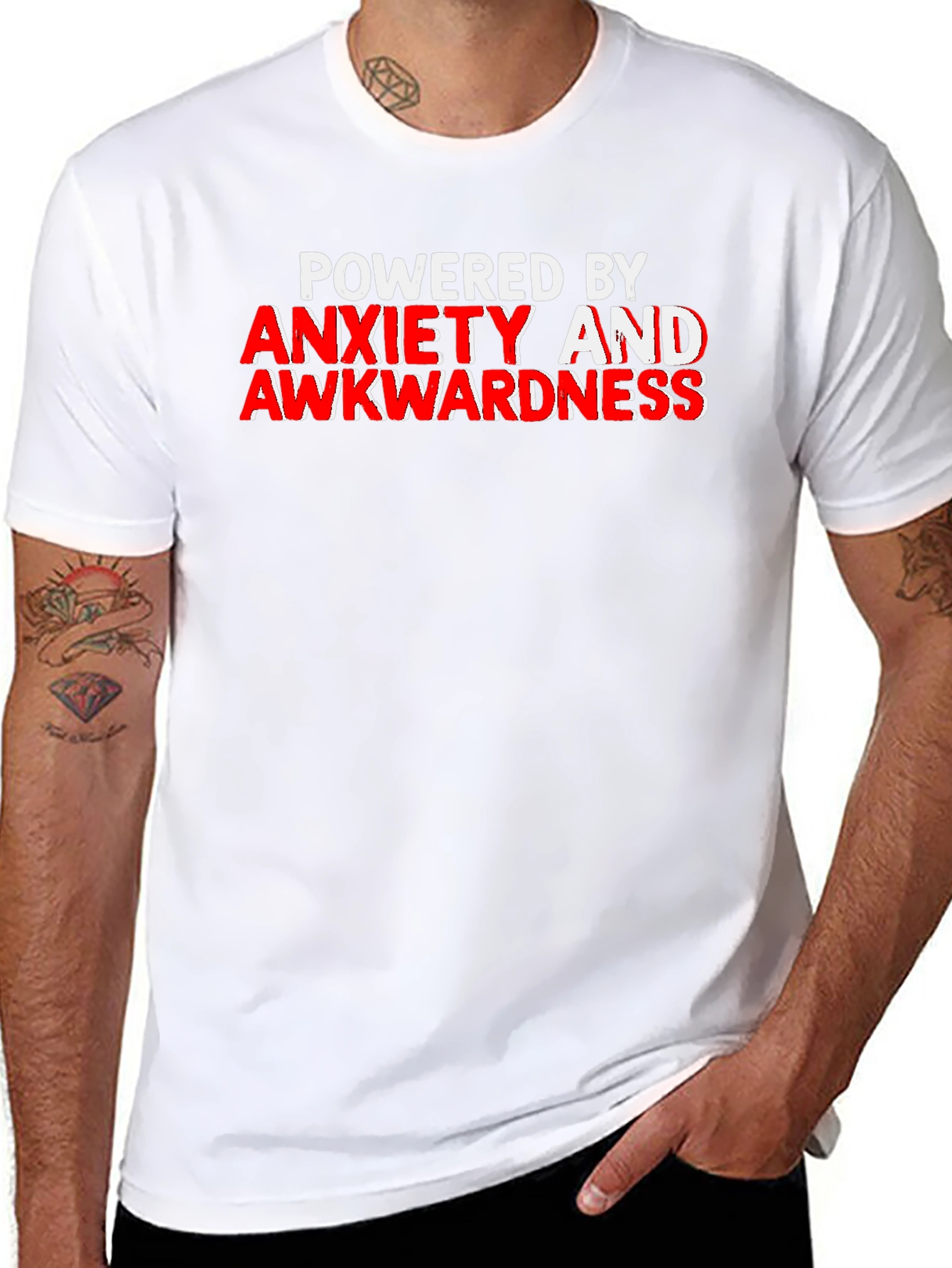Black Anxiety & Awkwardness T-Shirt - Funny Slogan Tee view 8