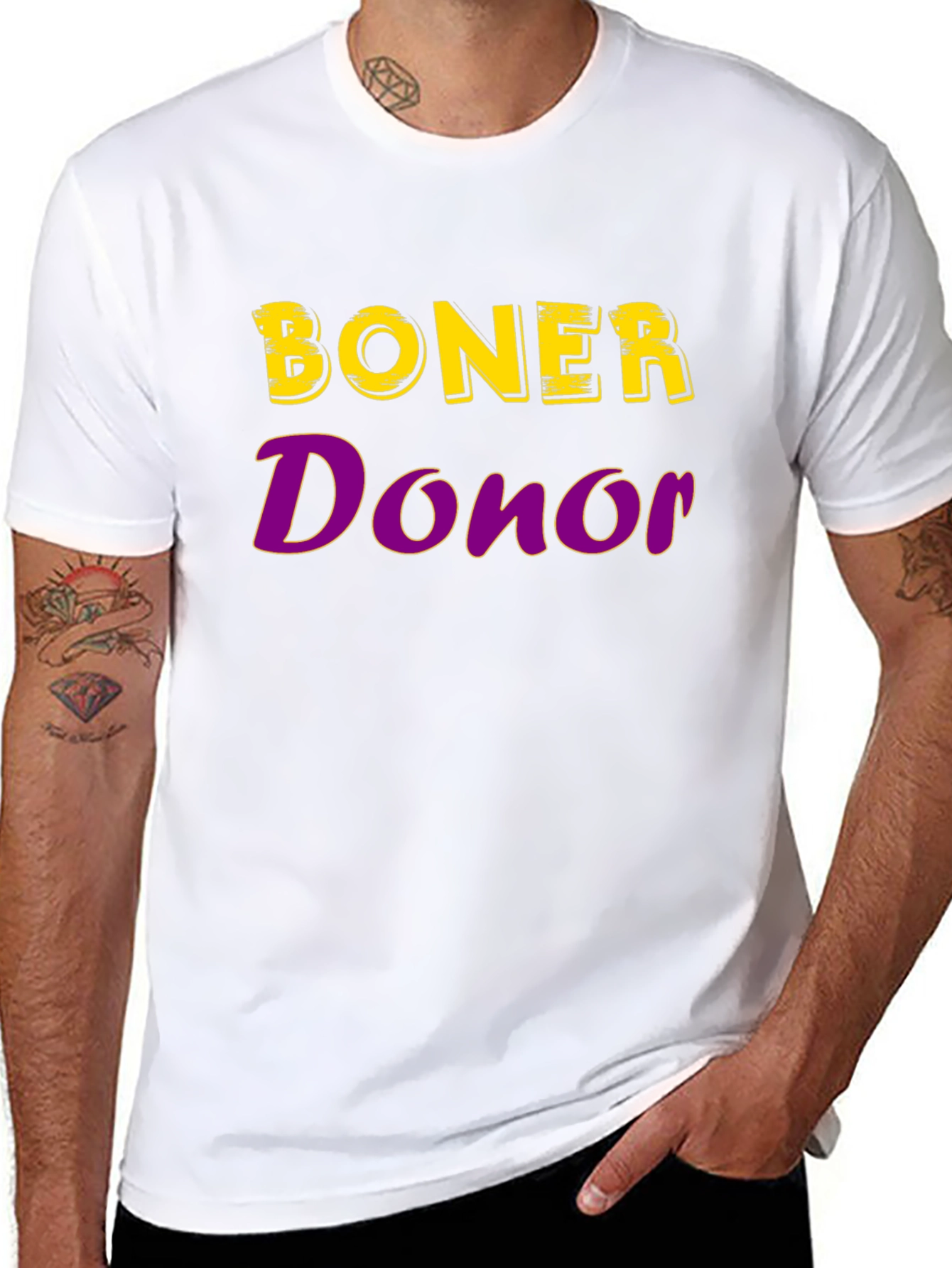 Black Boner Donor Funny Graphic T-Shirt view 8