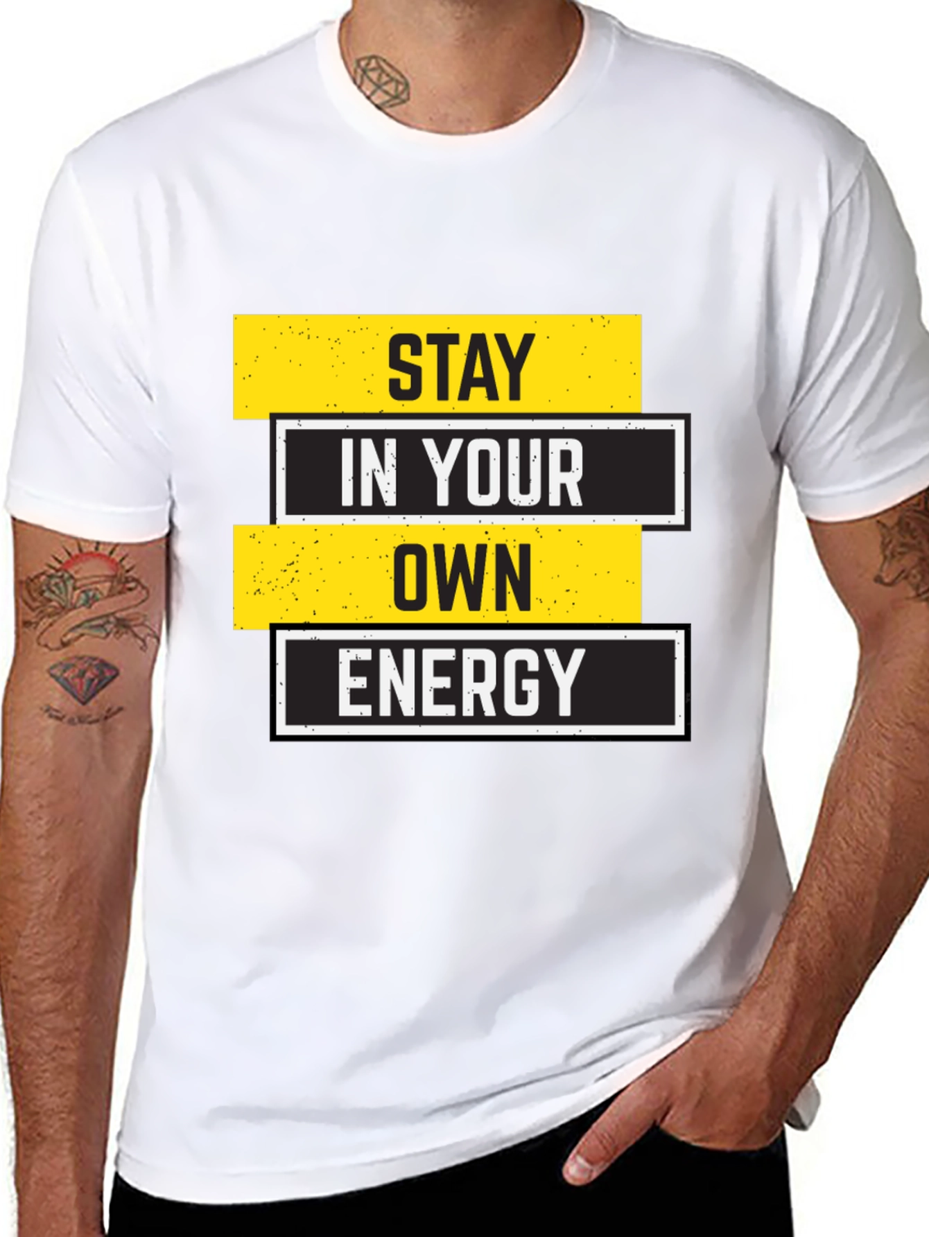 Black Stay in Your Own Energy Graphic Tee view 8