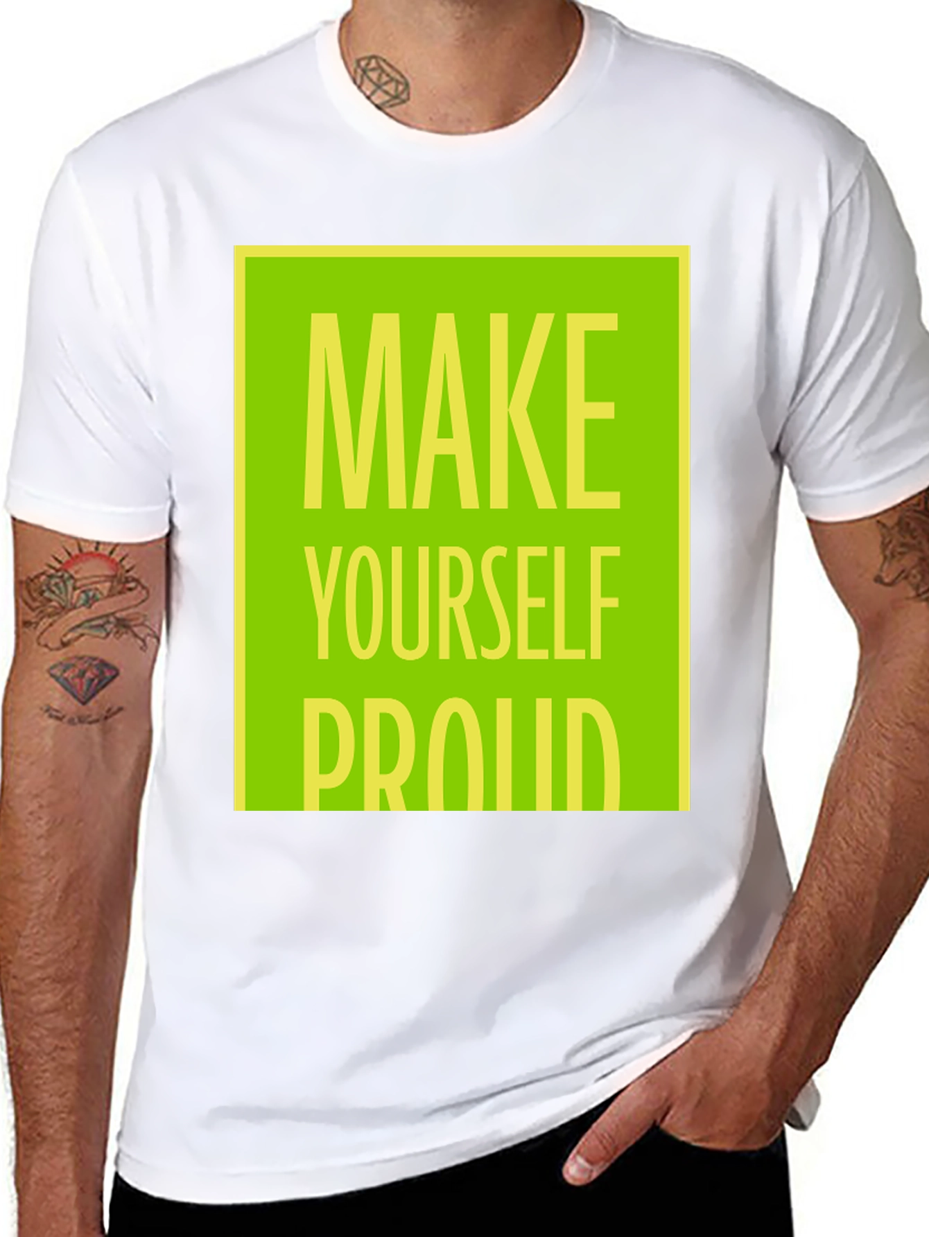 Black Make Yourself Proud T-Shirt - Motivational Graphic Tee view 8