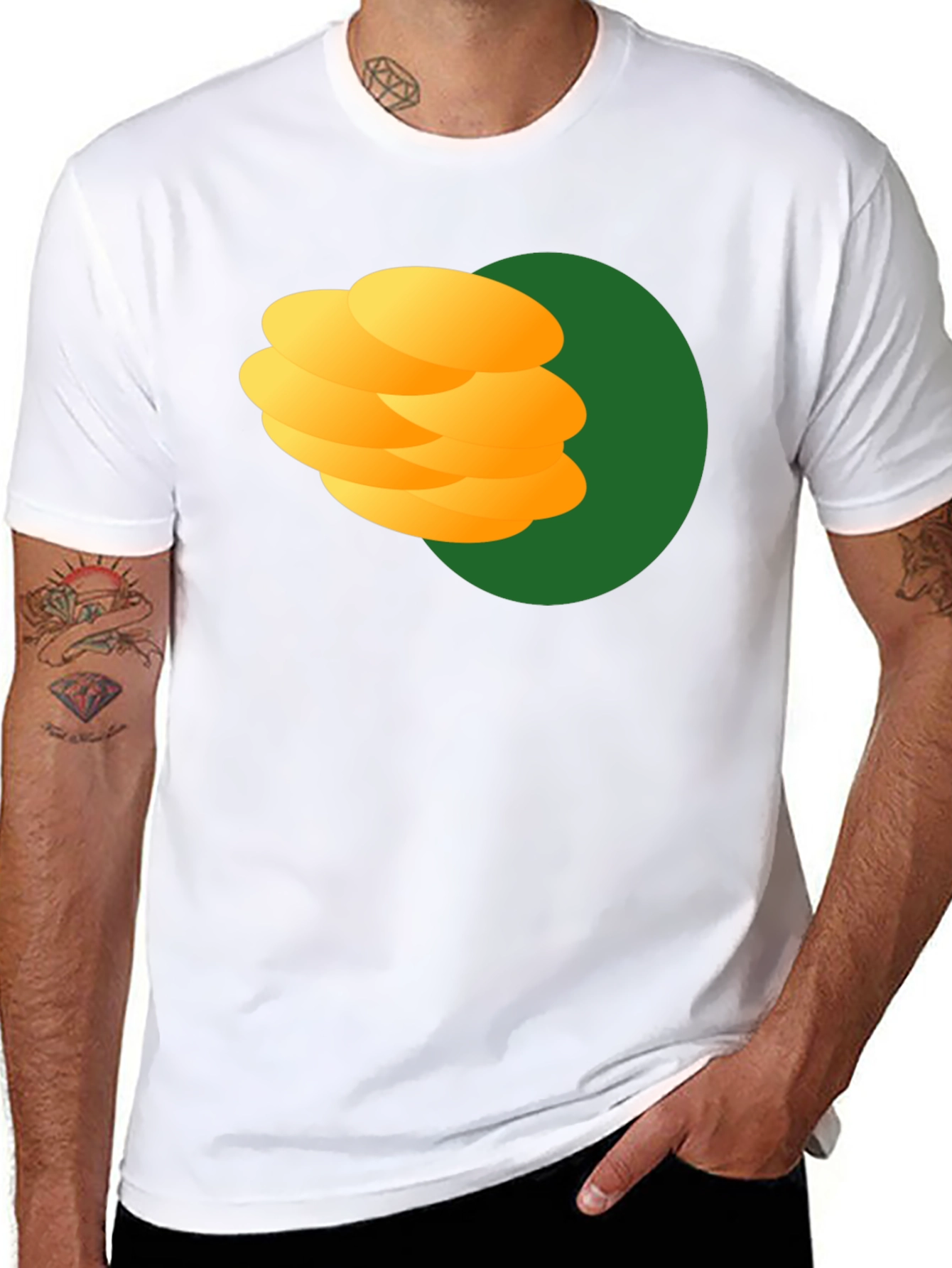 Stack of Pancakes Graphic Black T-Shirt - 8