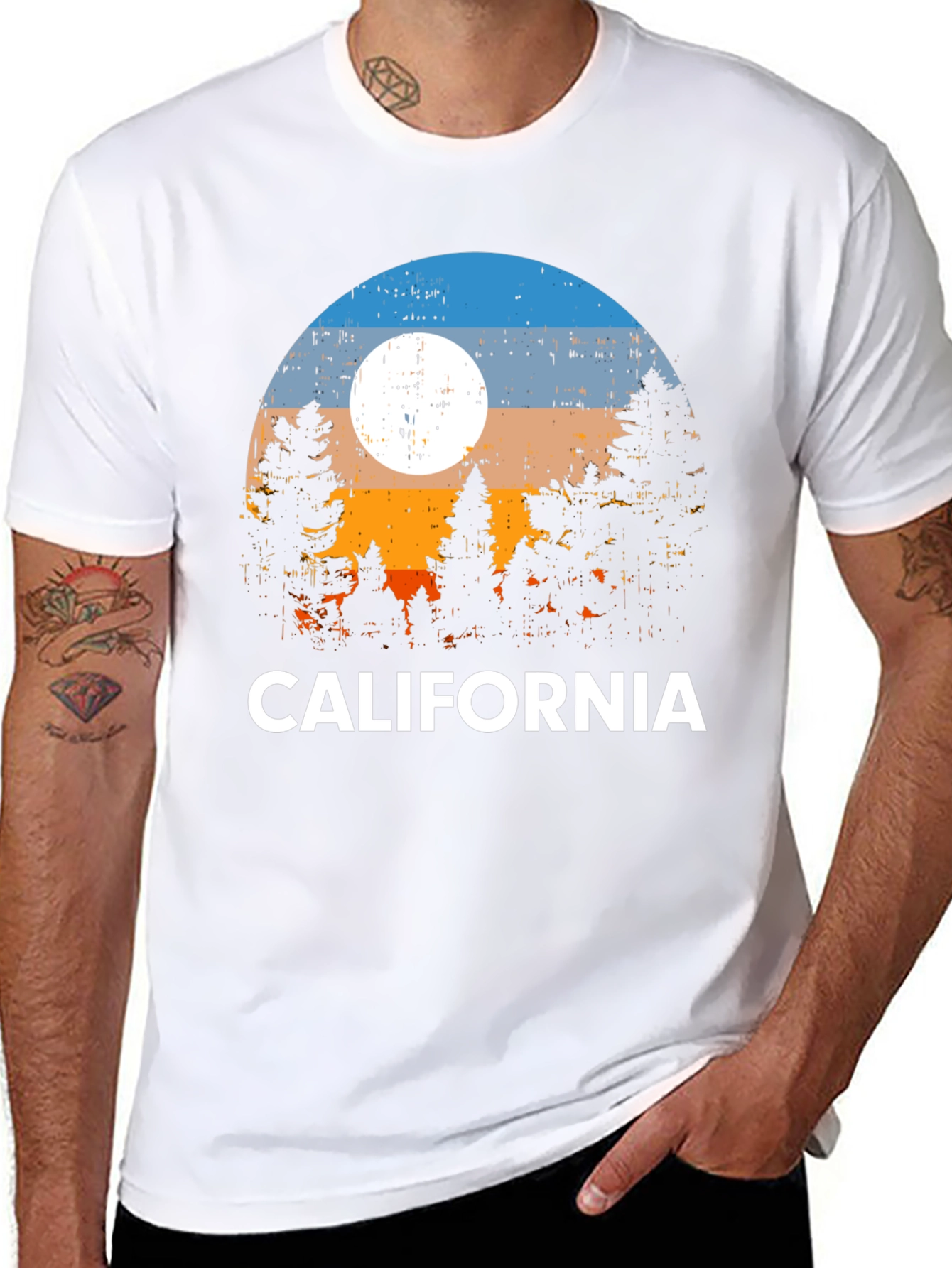 Black California Sunset Graphic T-Shirt view 8