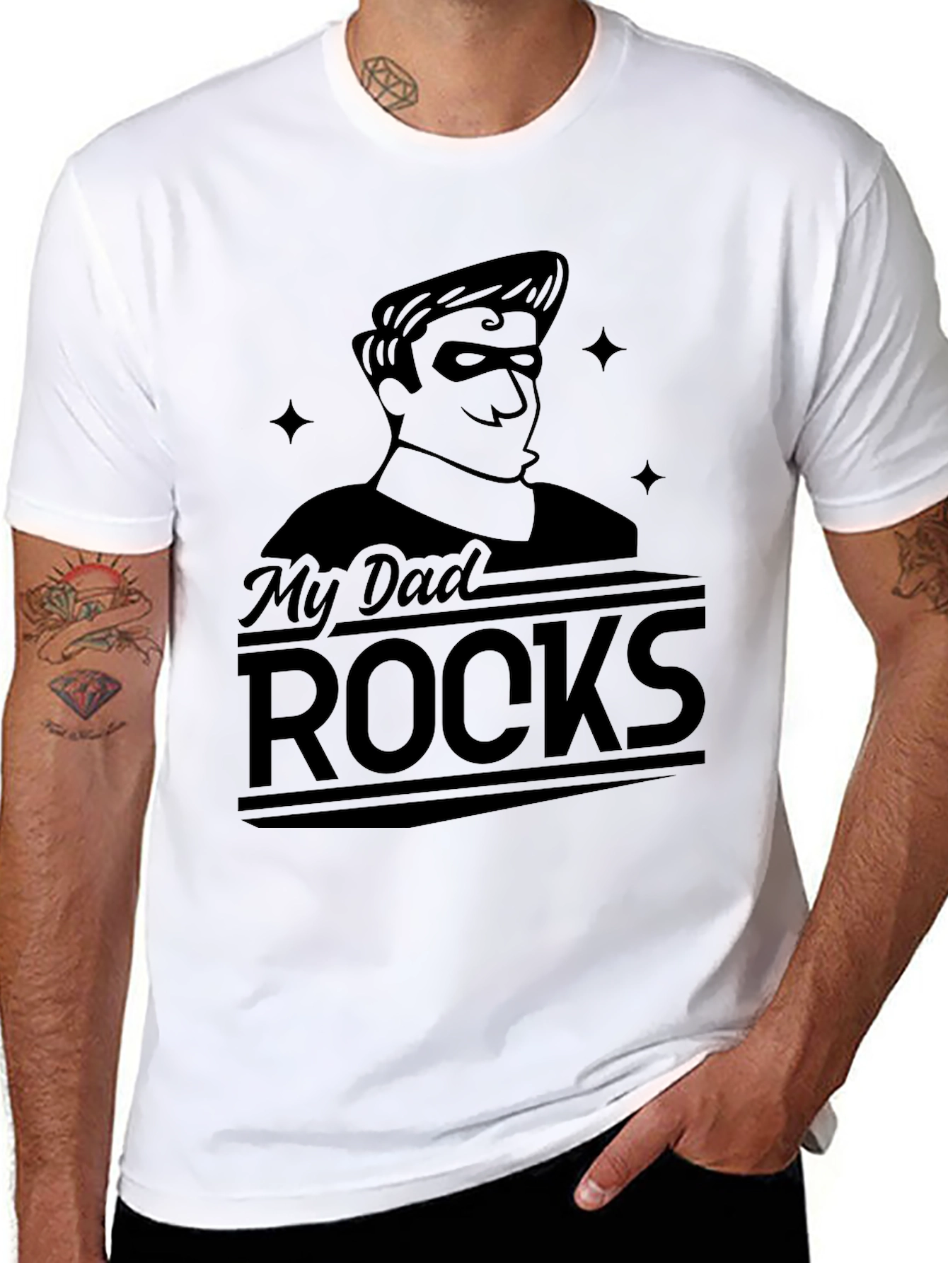 Black My Dad Rocks - Black Graphic T-Shirt view 8