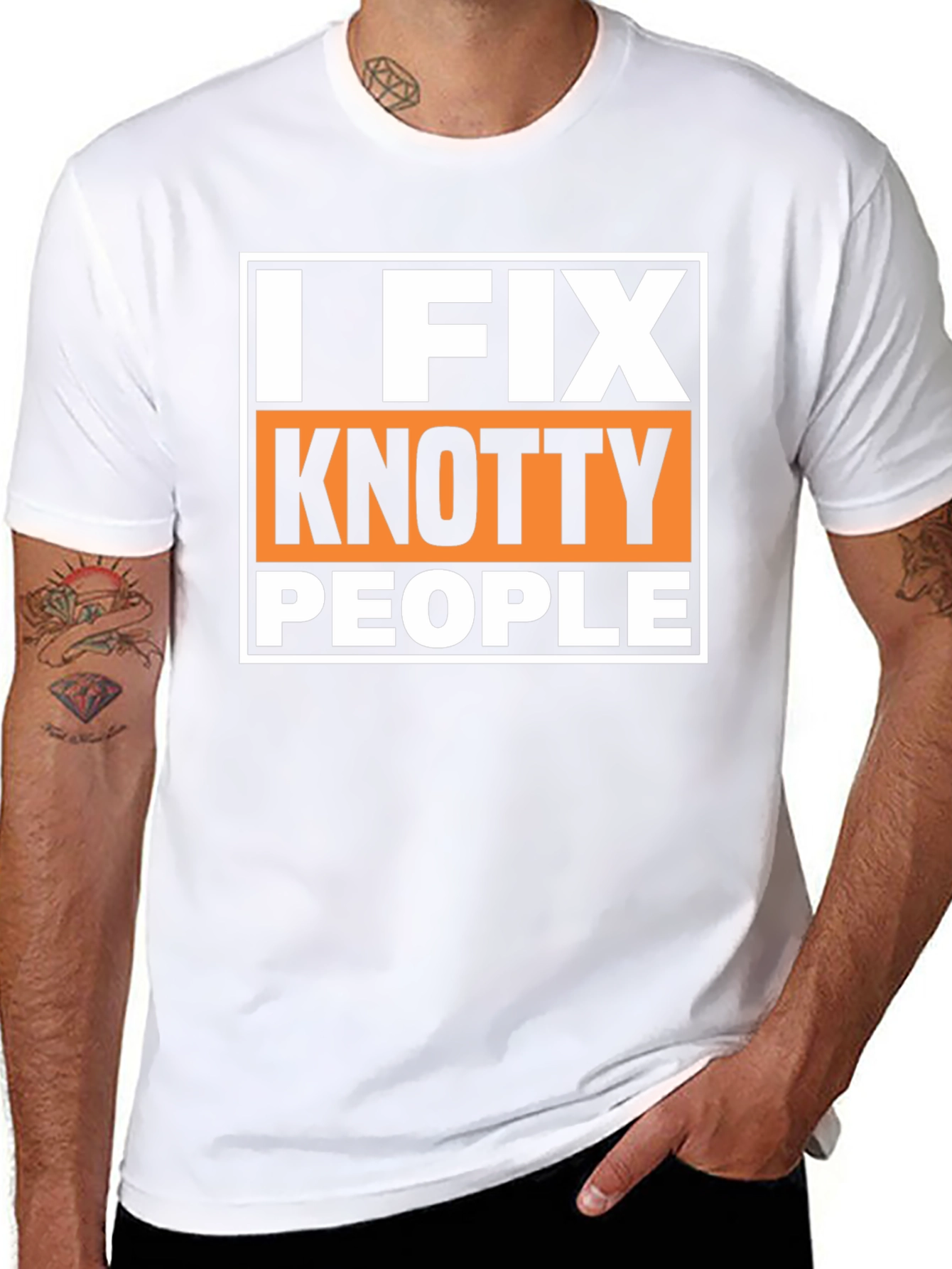 Black I Fix Knotty People Funny Graphic T-Shirt view 8