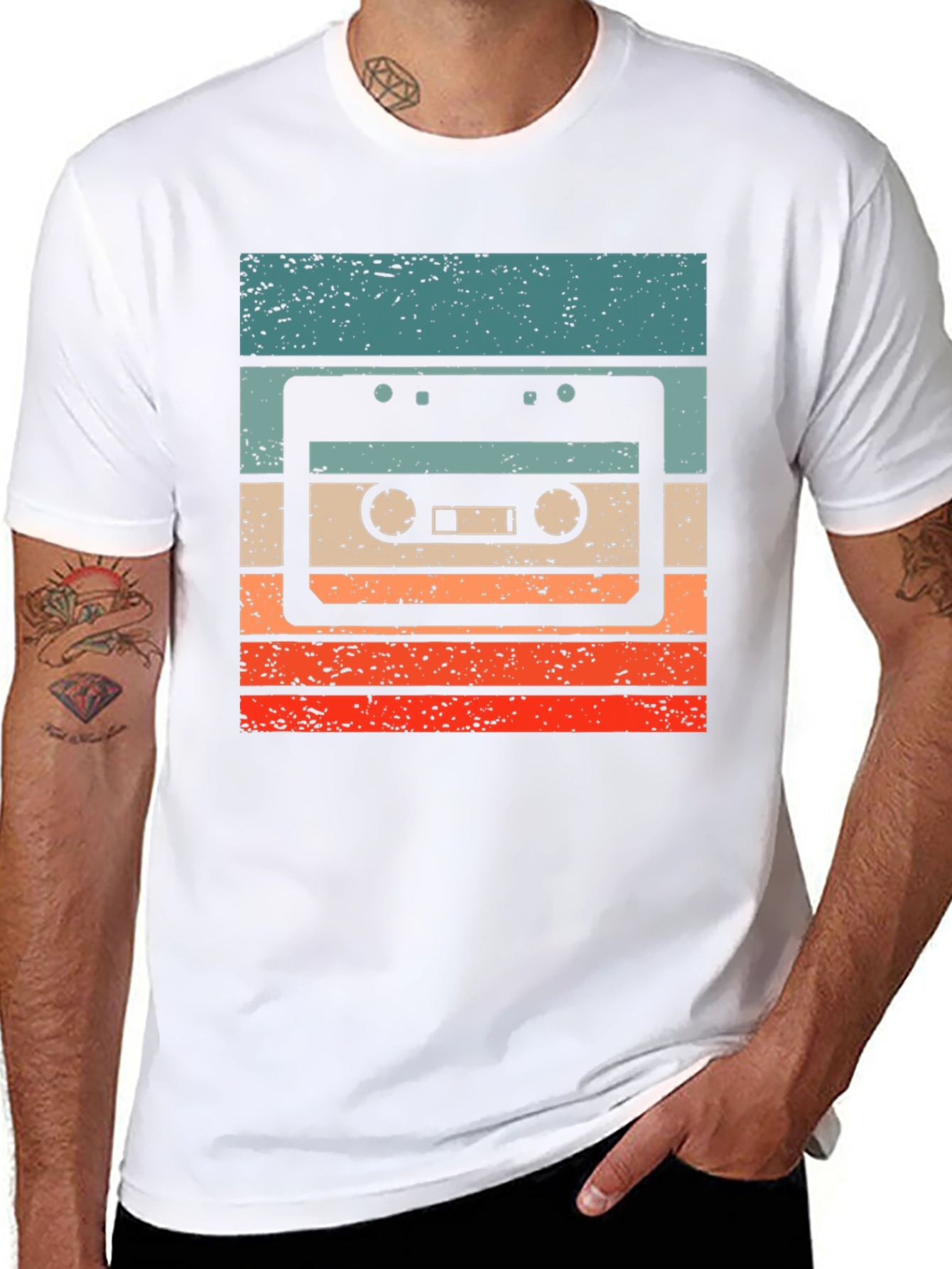 Black Retro Cassette Tape T-Shirt - Vintage Style view 8