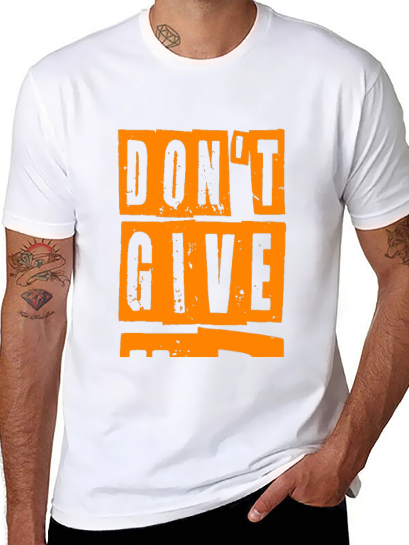 Black Don't Give Up Graphic T-Shirt - Motivational Tee view 8