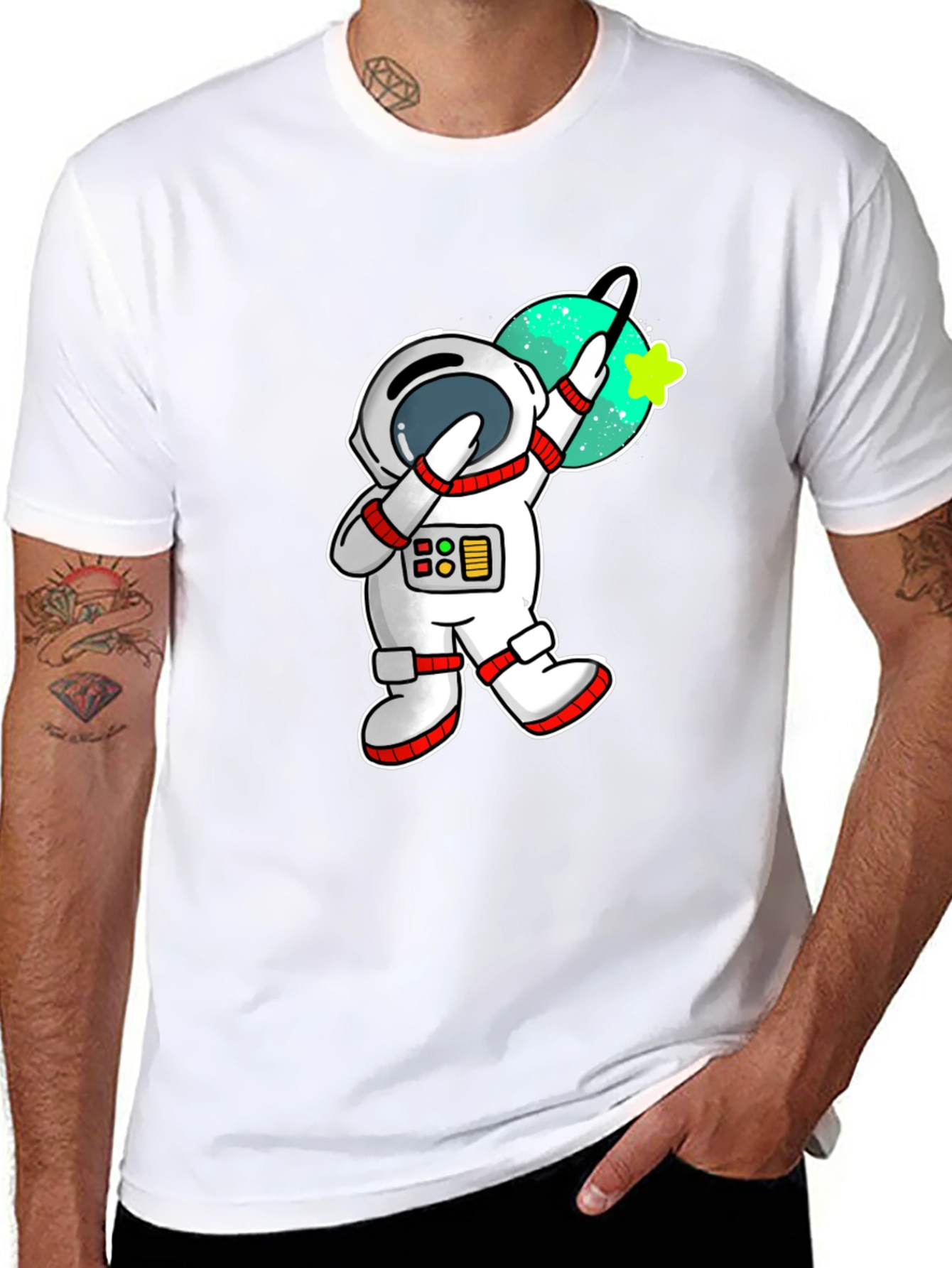Black Astronaut Dab T-Shirt - Space Fun! view 8