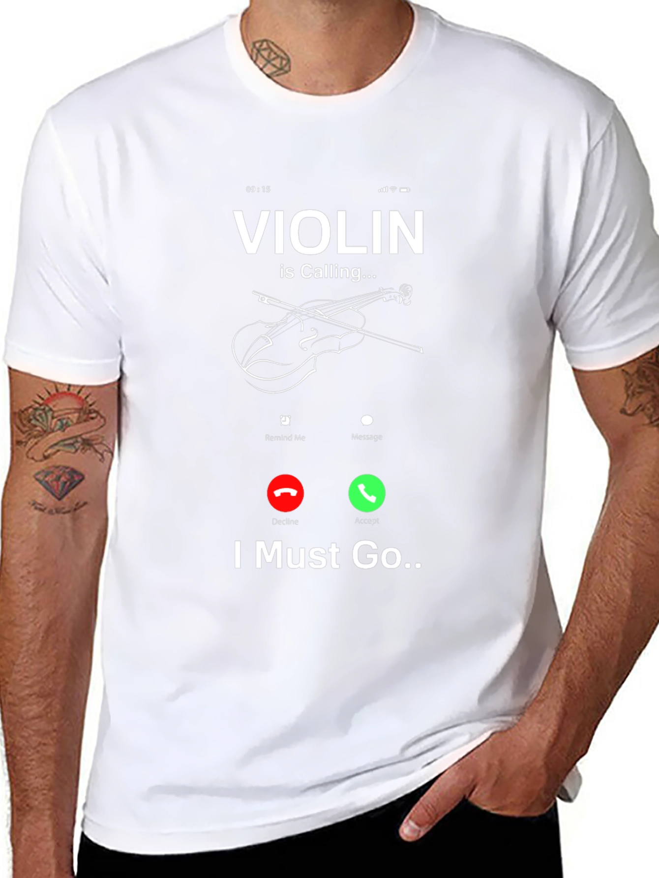 Black Violin is Calling Funny Music T-Shirt view 8