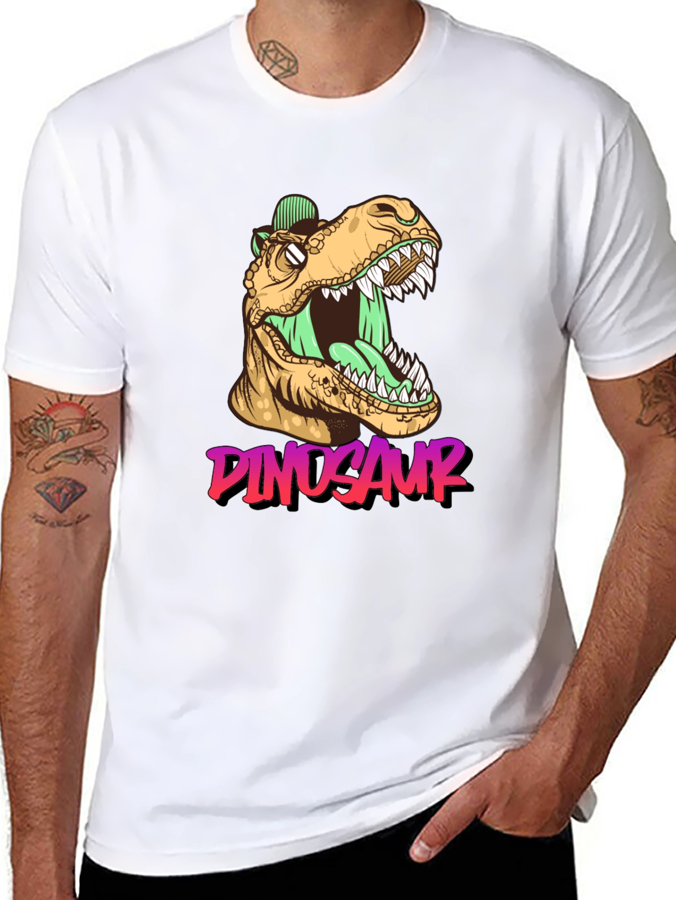 Black Dinosaur Graphic T-Shirt - Roaring Style view 8