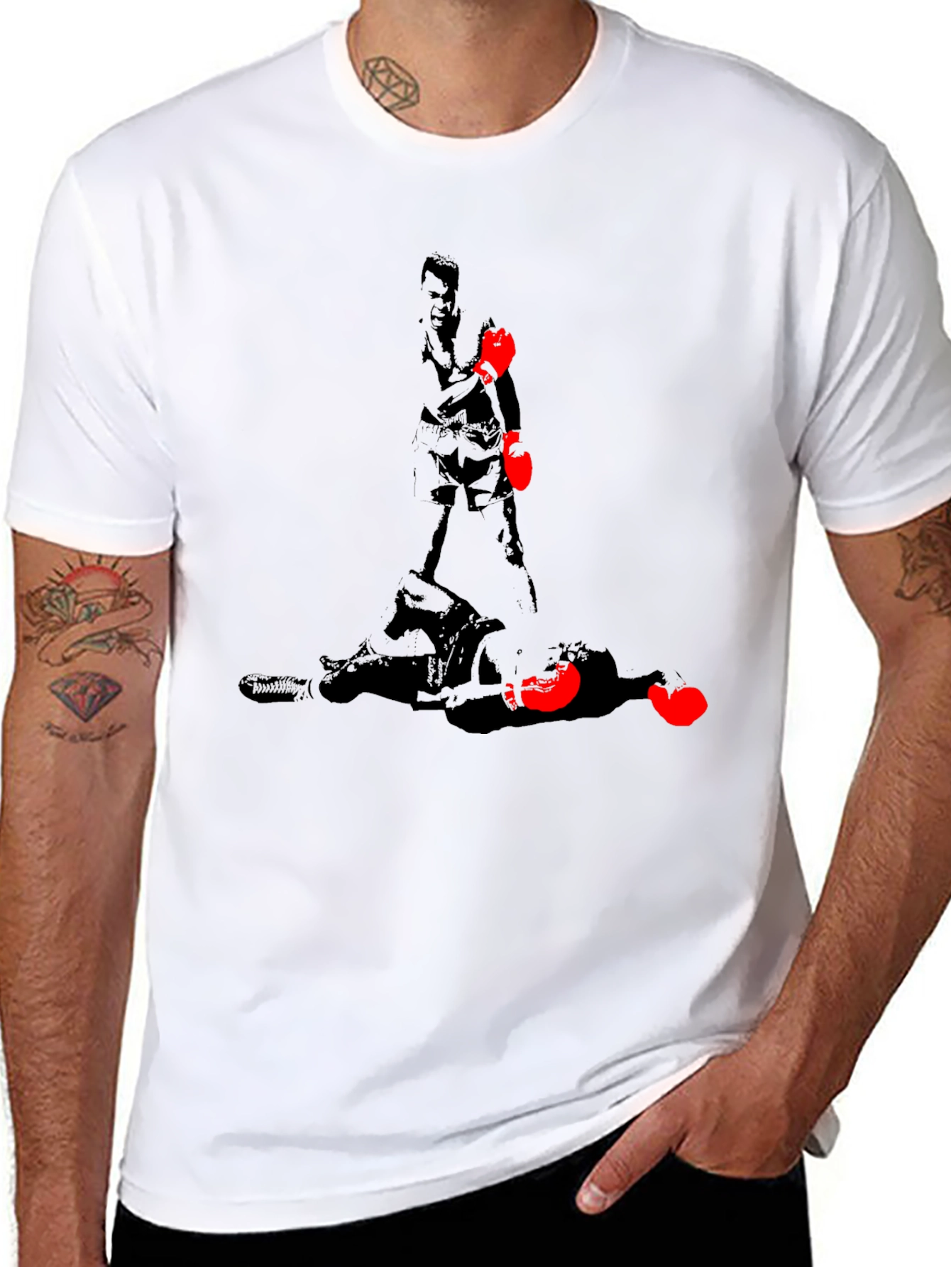 Black Boxing KO T-Shirt - Black Graphic Tee view 8