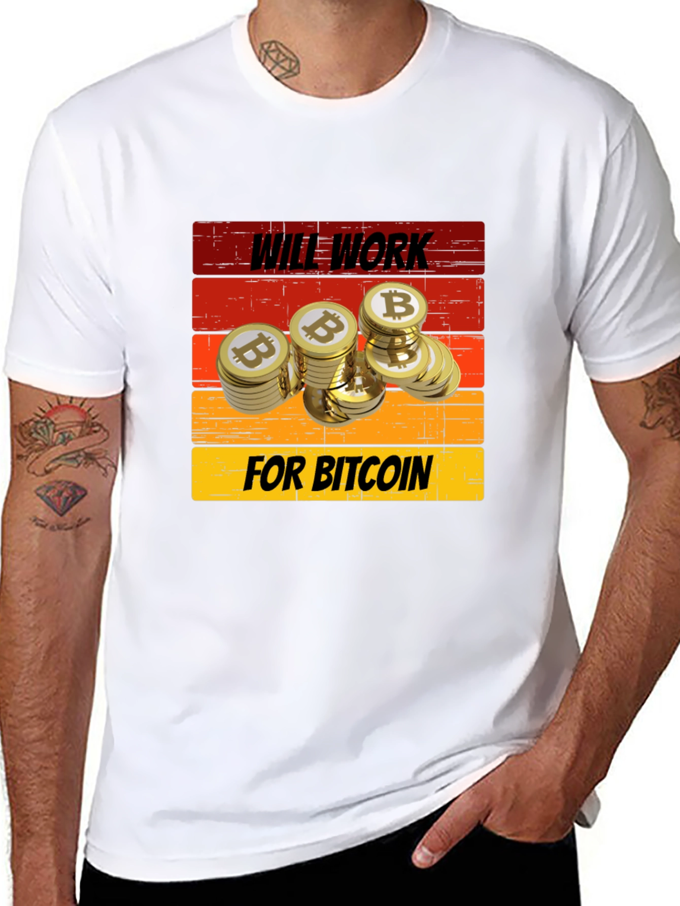 Black Will Work for Bitcoin T-Shirt view 8