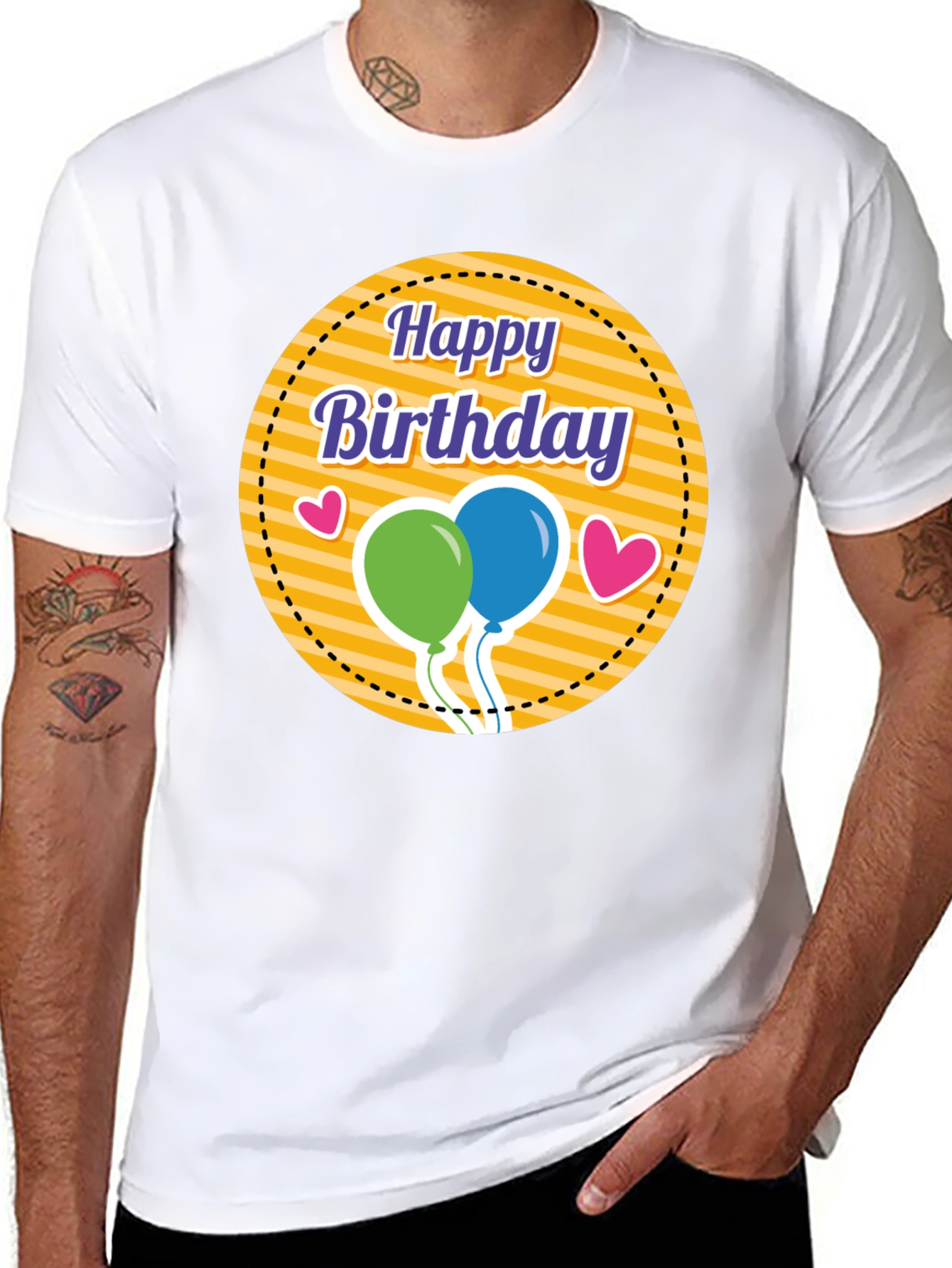 Black Happy Birthday Graphic Tee - Black T-Shirt view 8