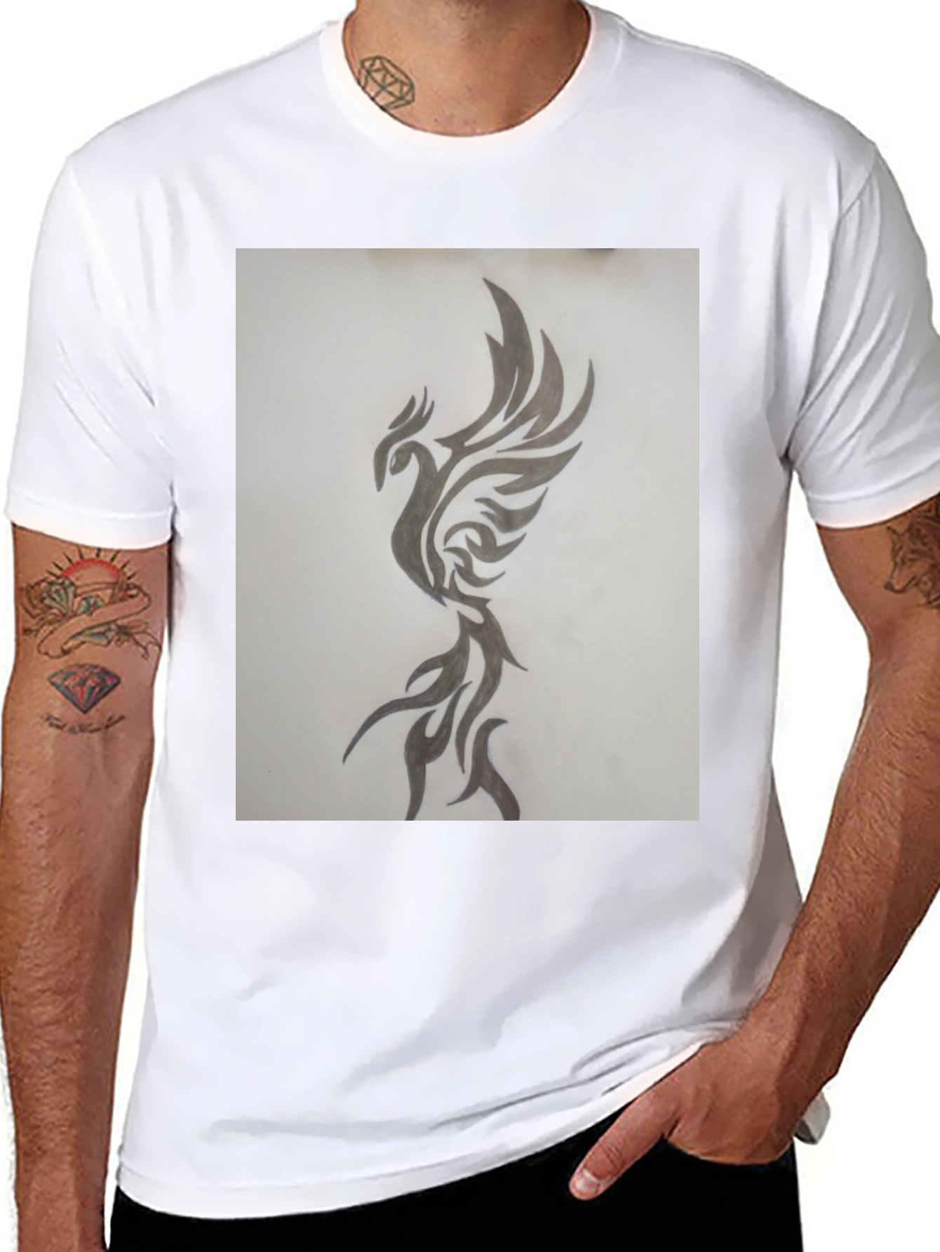 Black Phoenix Graphic Black T-Shirt view 8