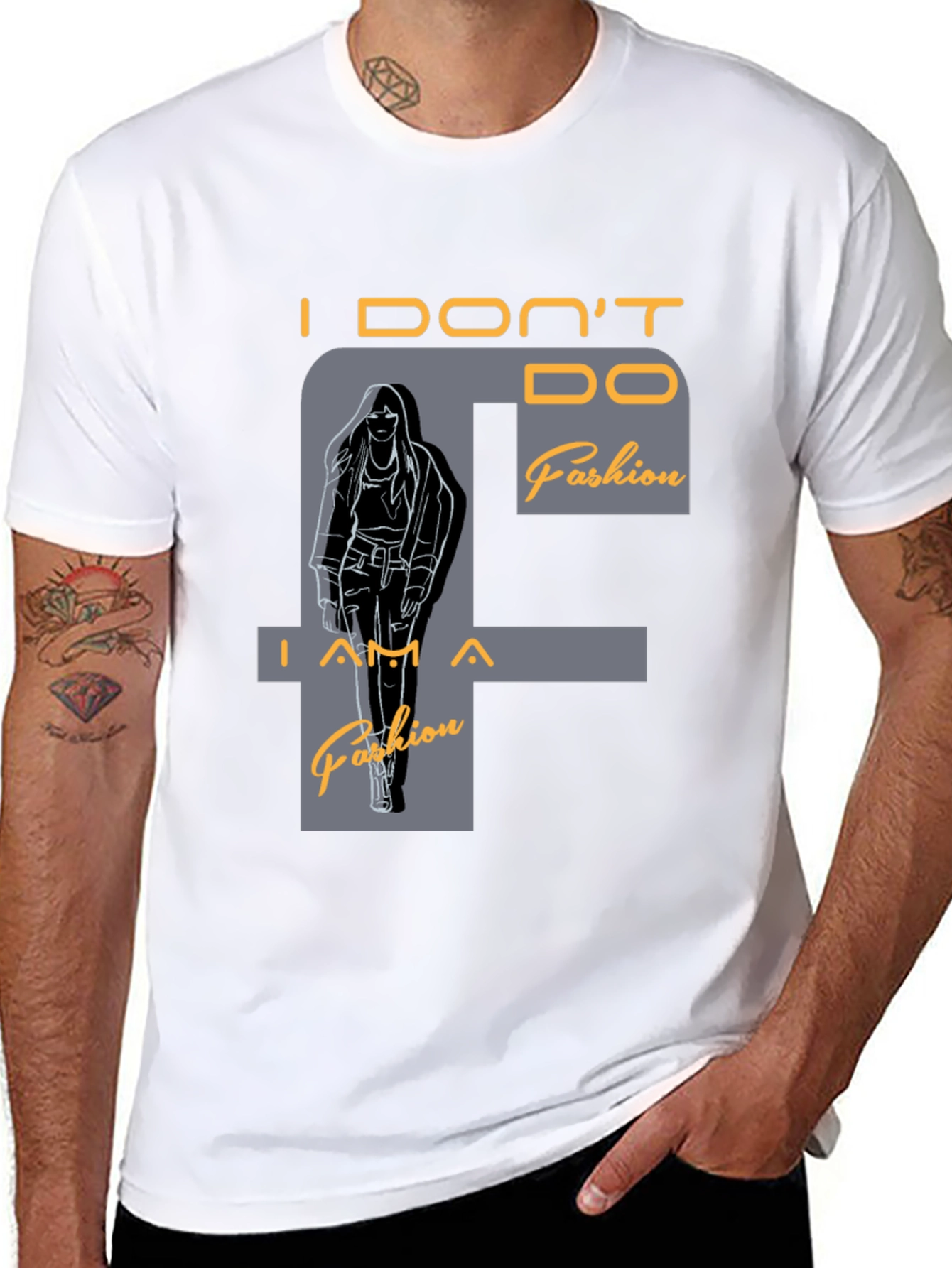 Black I DON'T DO Fashion T-Shirt view 8