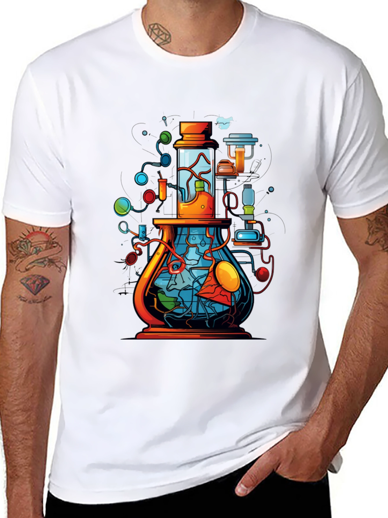 Black Science Flask Graphic T-Shirt view 8