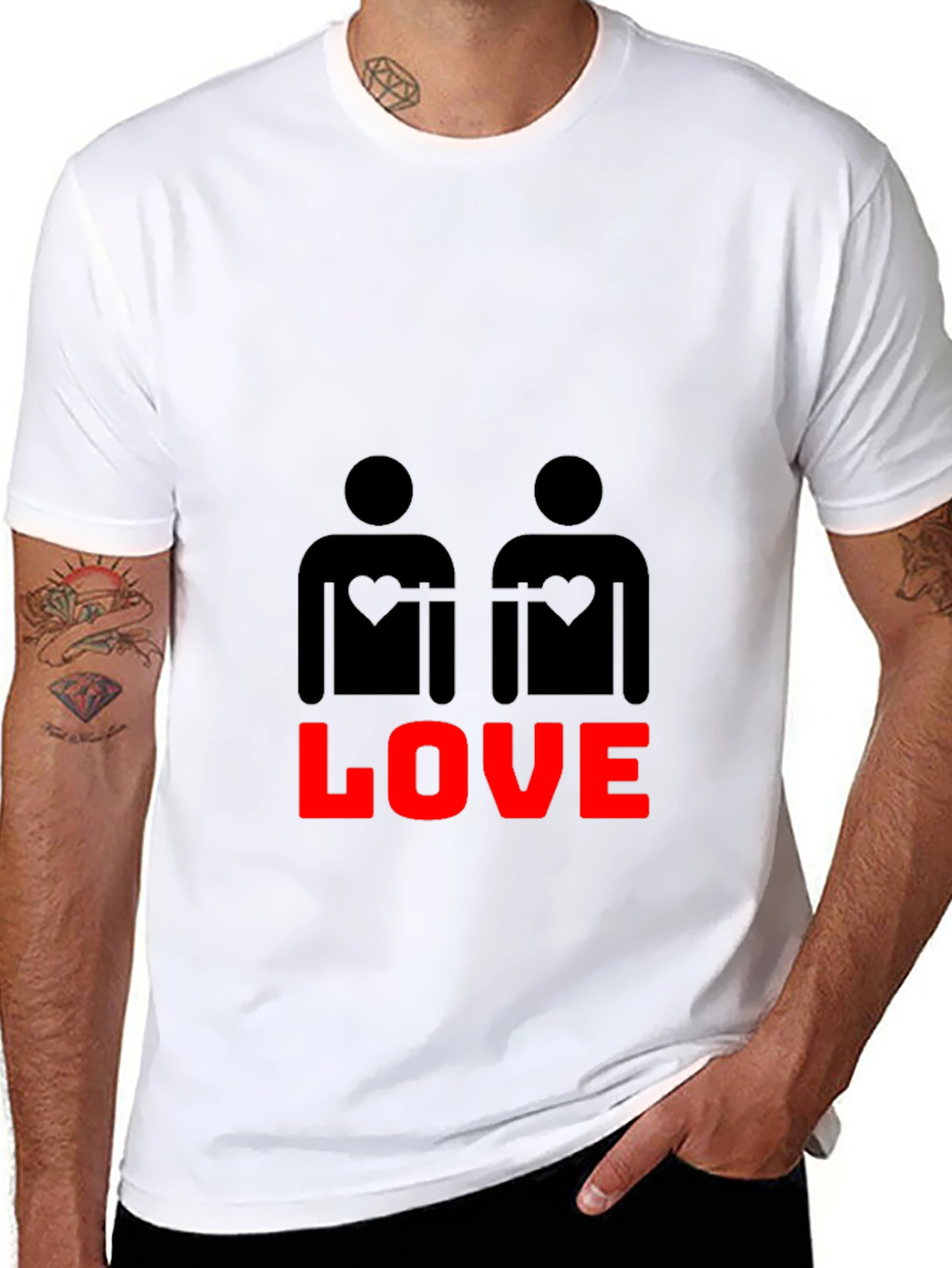Black Love Wins Graphic Tee - Black Cotton Blend view 8