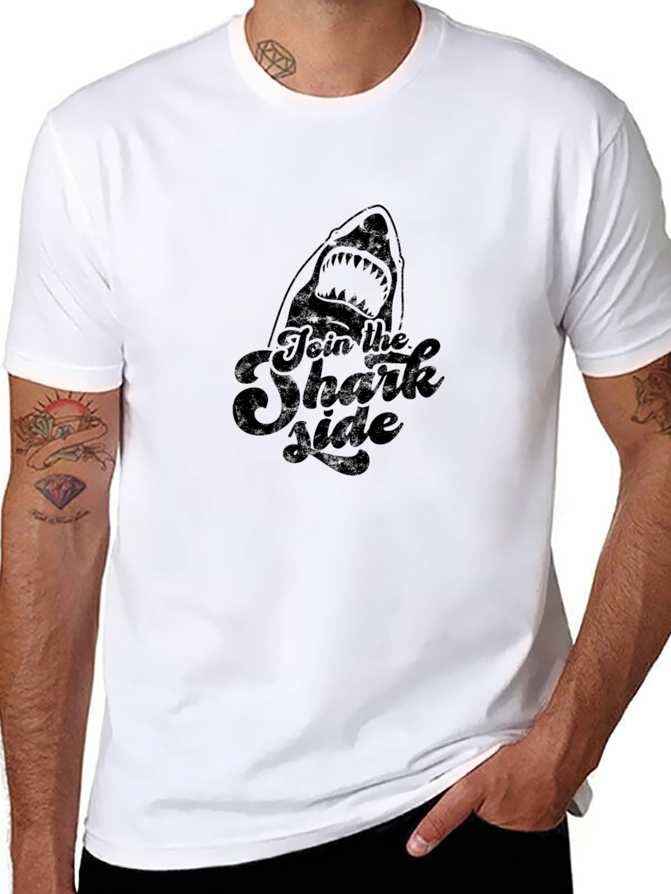 Black Join the Shark Side Graphic Tee - Black view 8