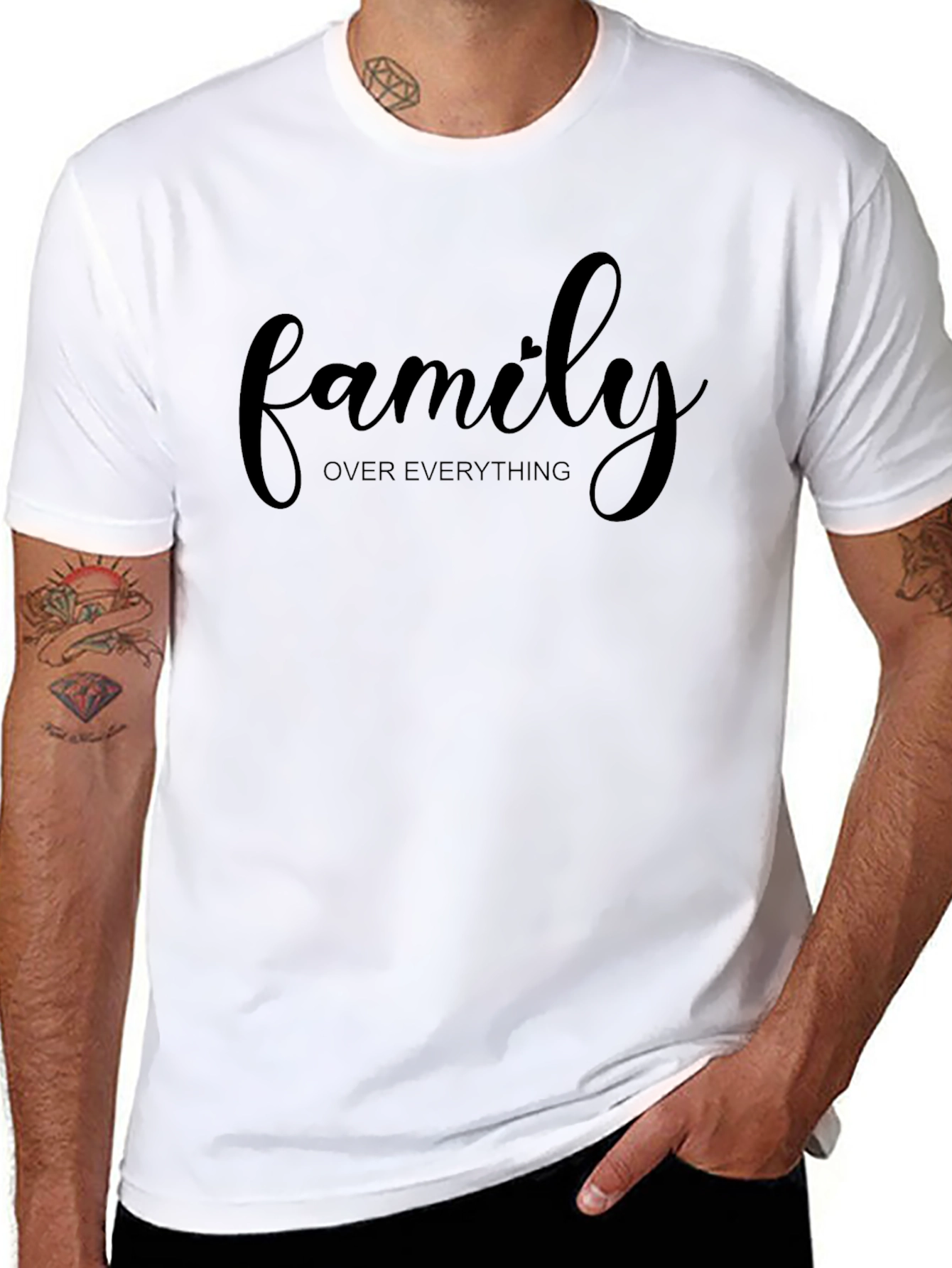 Black Family Over Everything Black Graphic Tee view 8