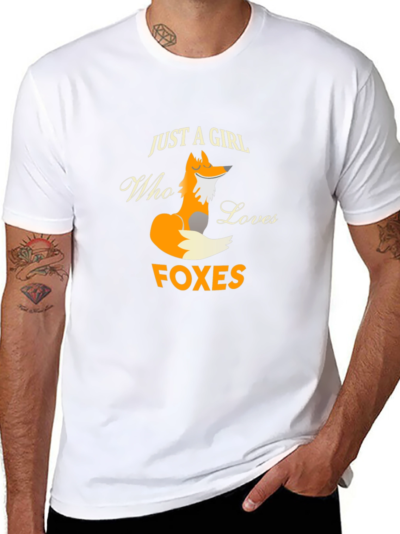 Black Just A Girl Who Loves Foxes Graphic T-Shirt view 8