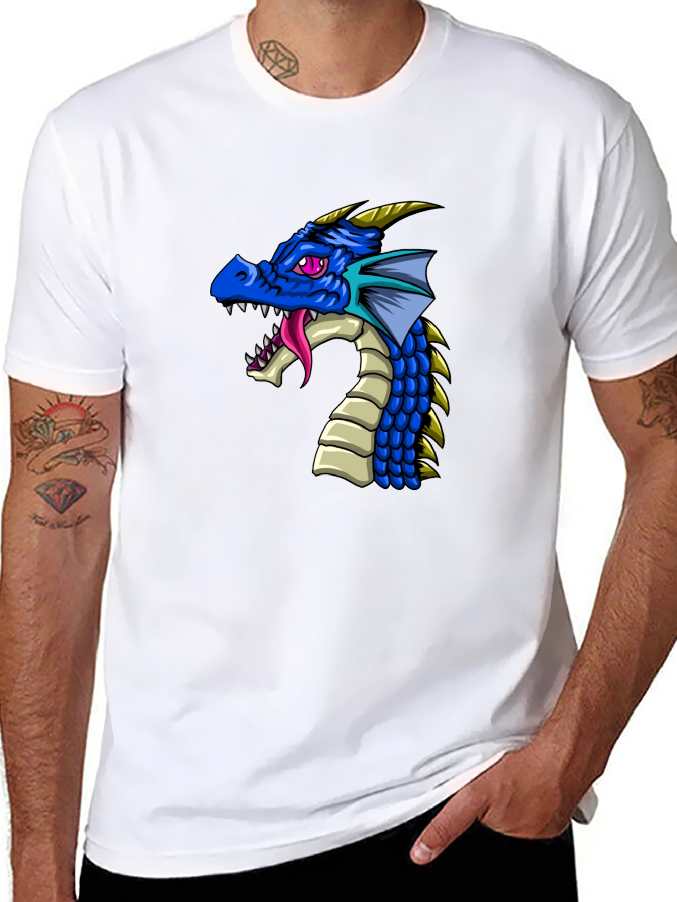Black Dragon Graphic Print Black T-Shirt view 8