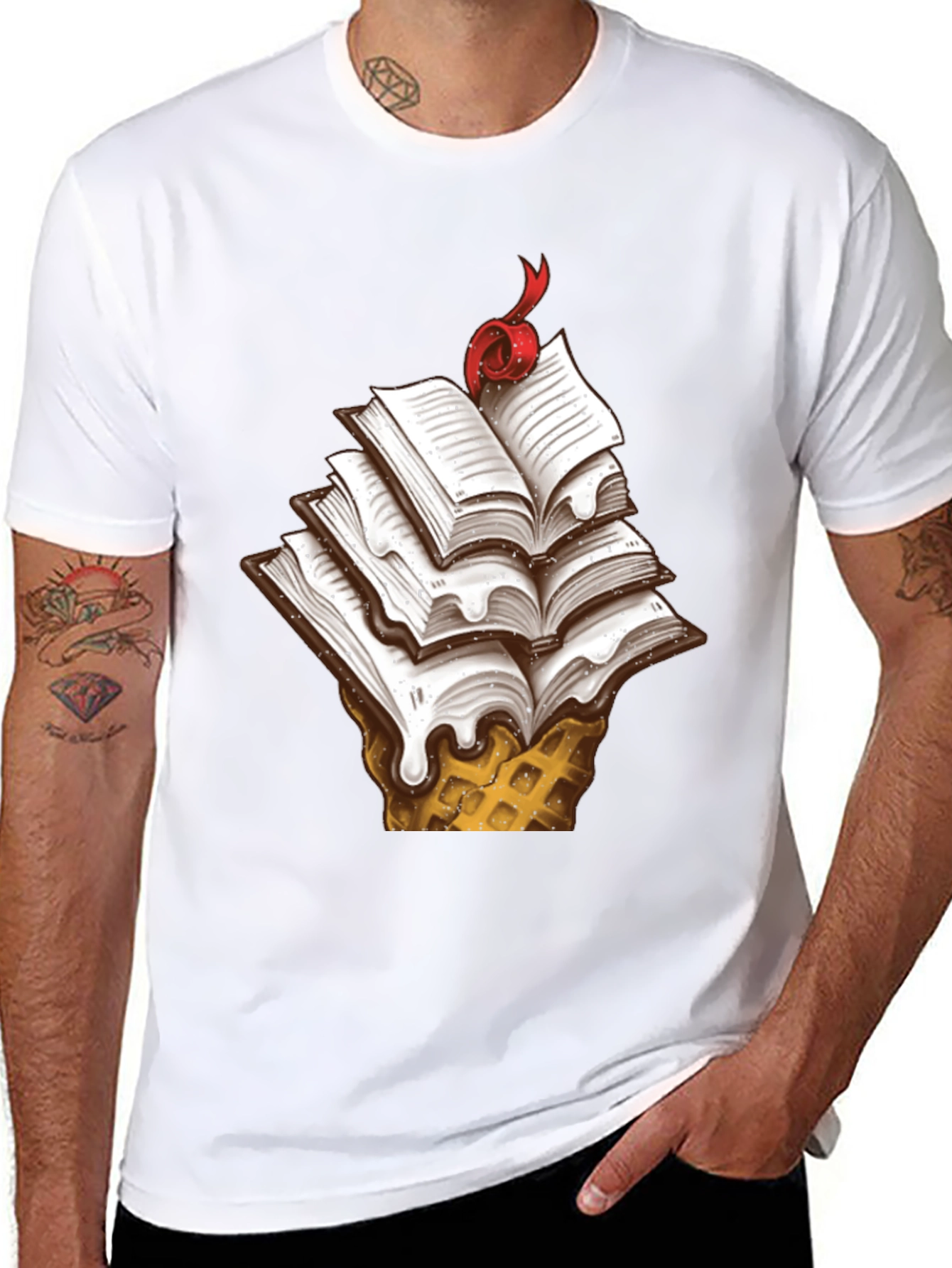 Black Book Ice Cream Cone Graphic Tee view 8
