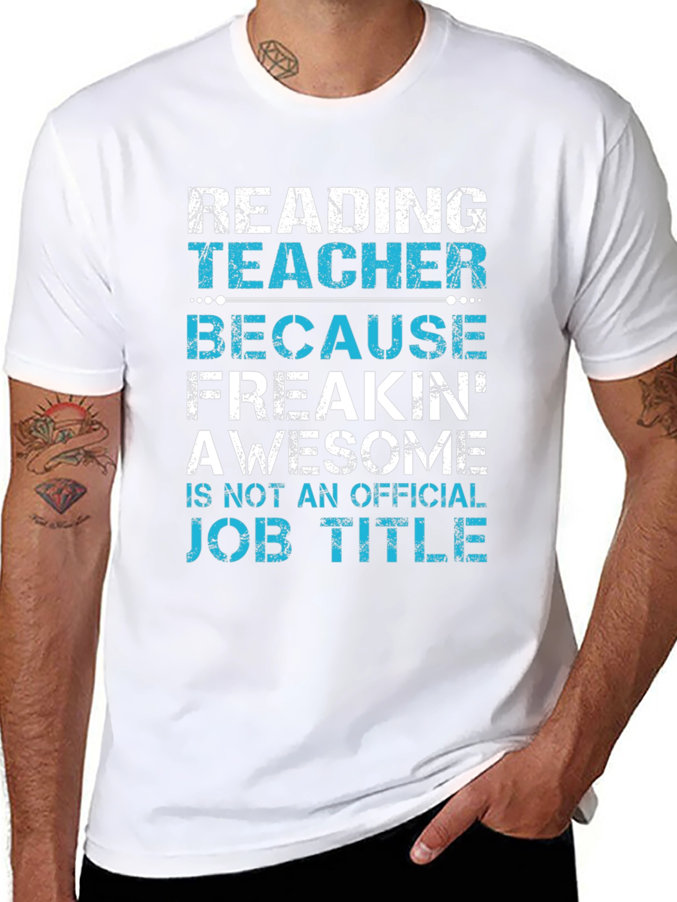 Black Reading Teacher Awesome Job Title T-Shirt view 8