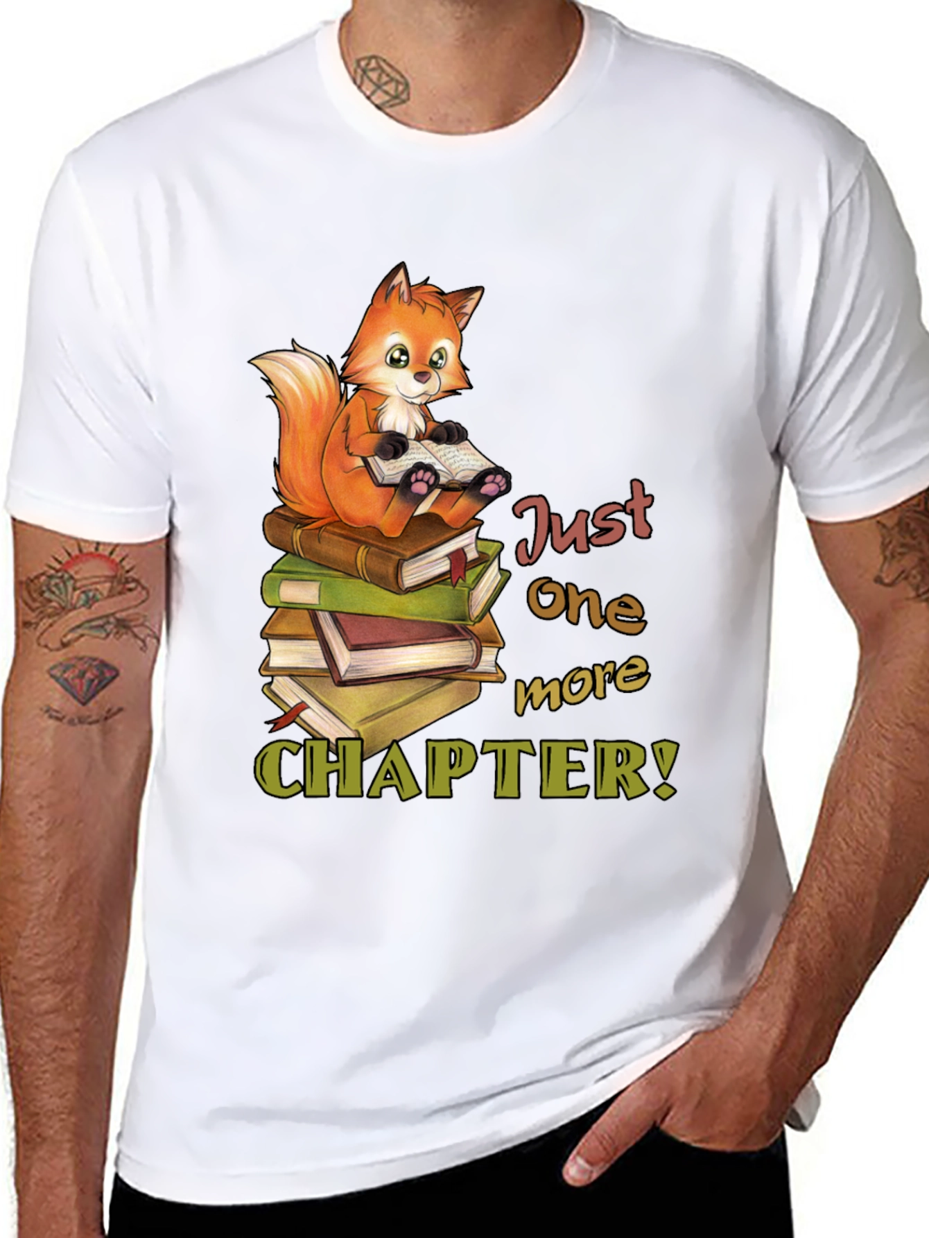 Black Bookworm Fox T-Shirt - Just One More Chapter view 8