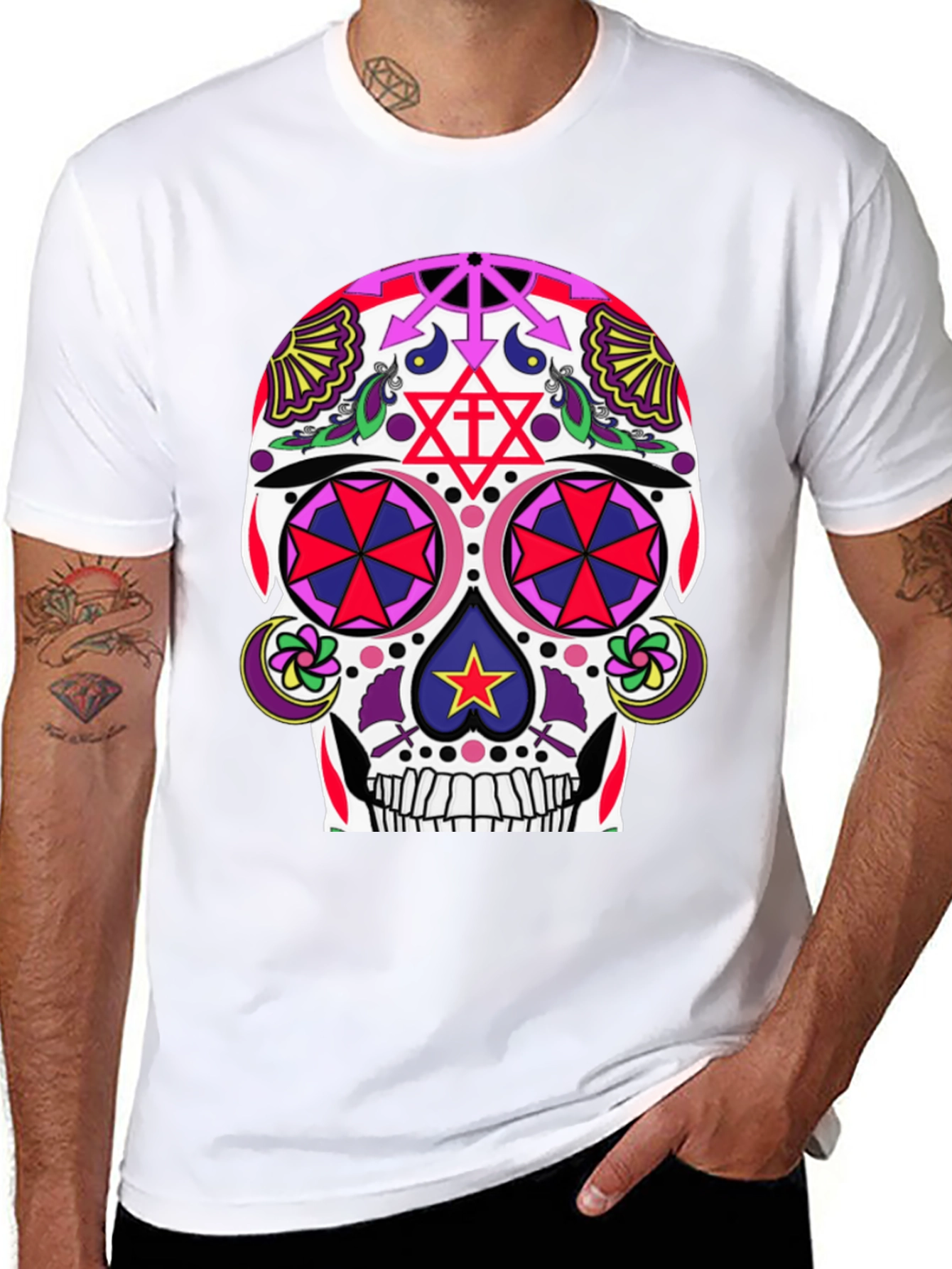 Black Sugar Skull T-Shirt - Day of the Dead view 8