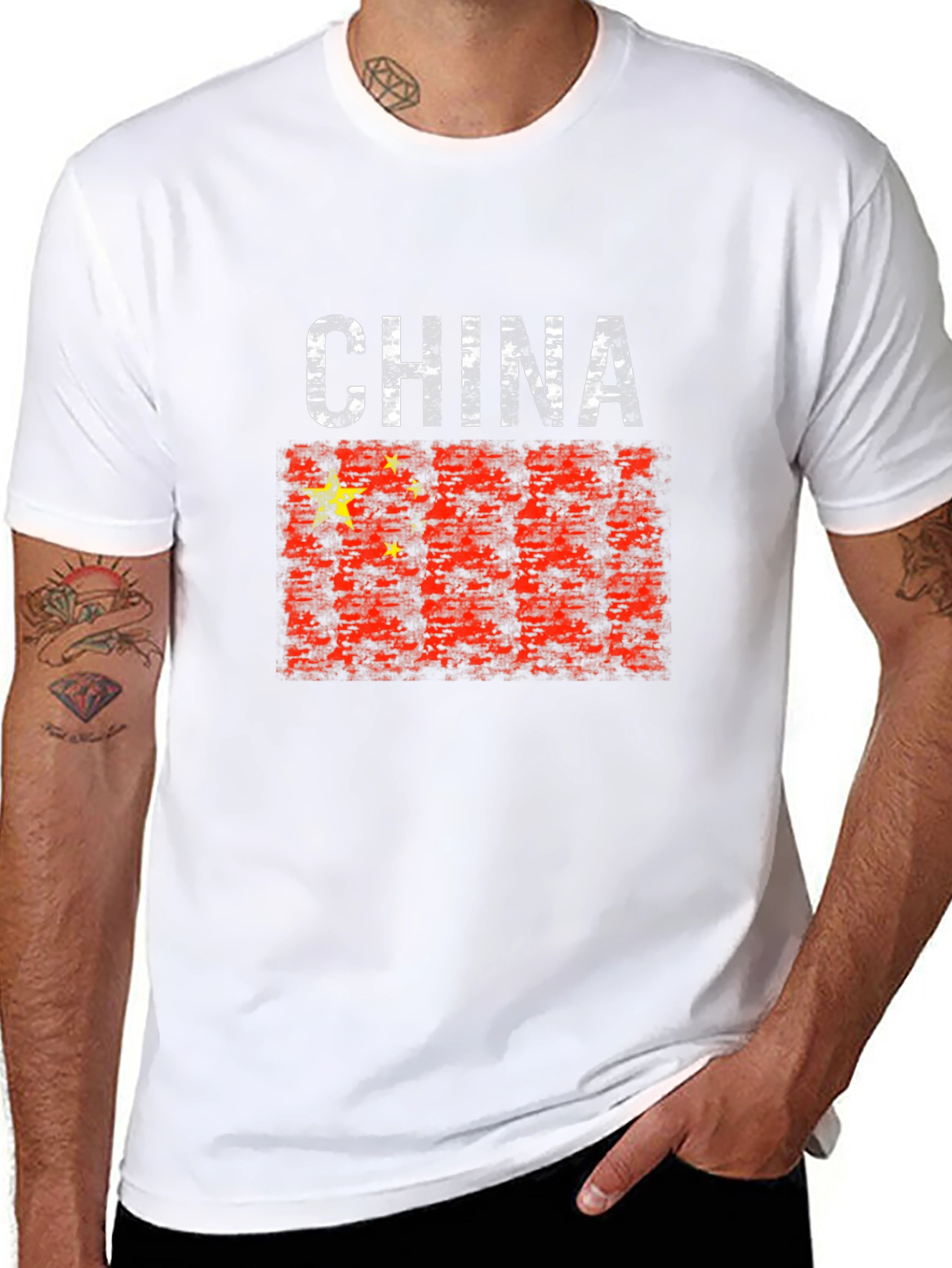 Black China Flag Graphic T-Shirt - Patriotic Tee view 8