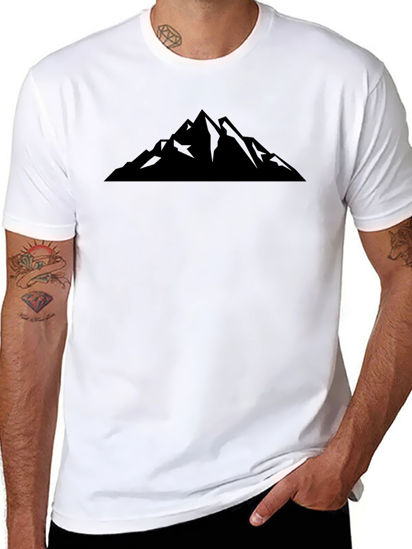 Black Black Mountain Graphic Tee - Men's Crew Neck view 8