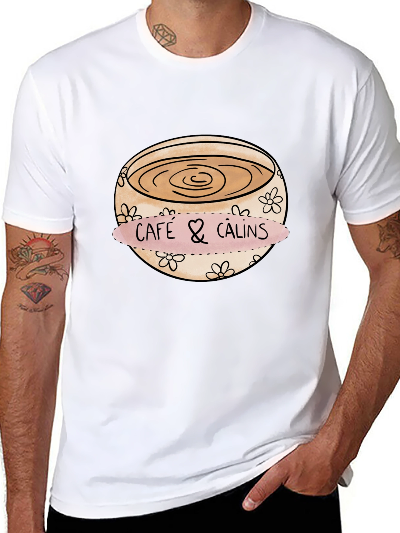 Cafe & Calins Graphic Tee - Coffee Lover's Comfort - 8