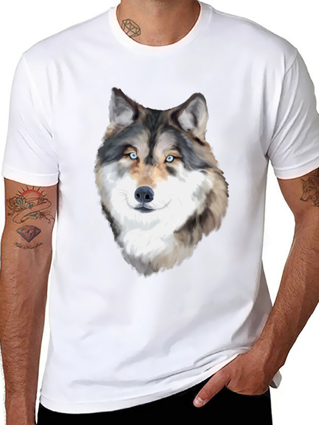 Black Wolf Graphic T-Shirt - Black view 8