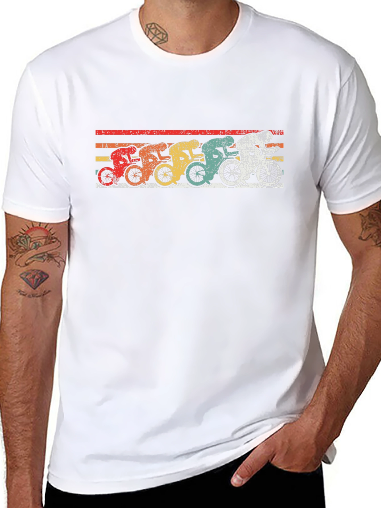 Black Vintage Cycling T-Shirt - Retro Bicycle Design view 8