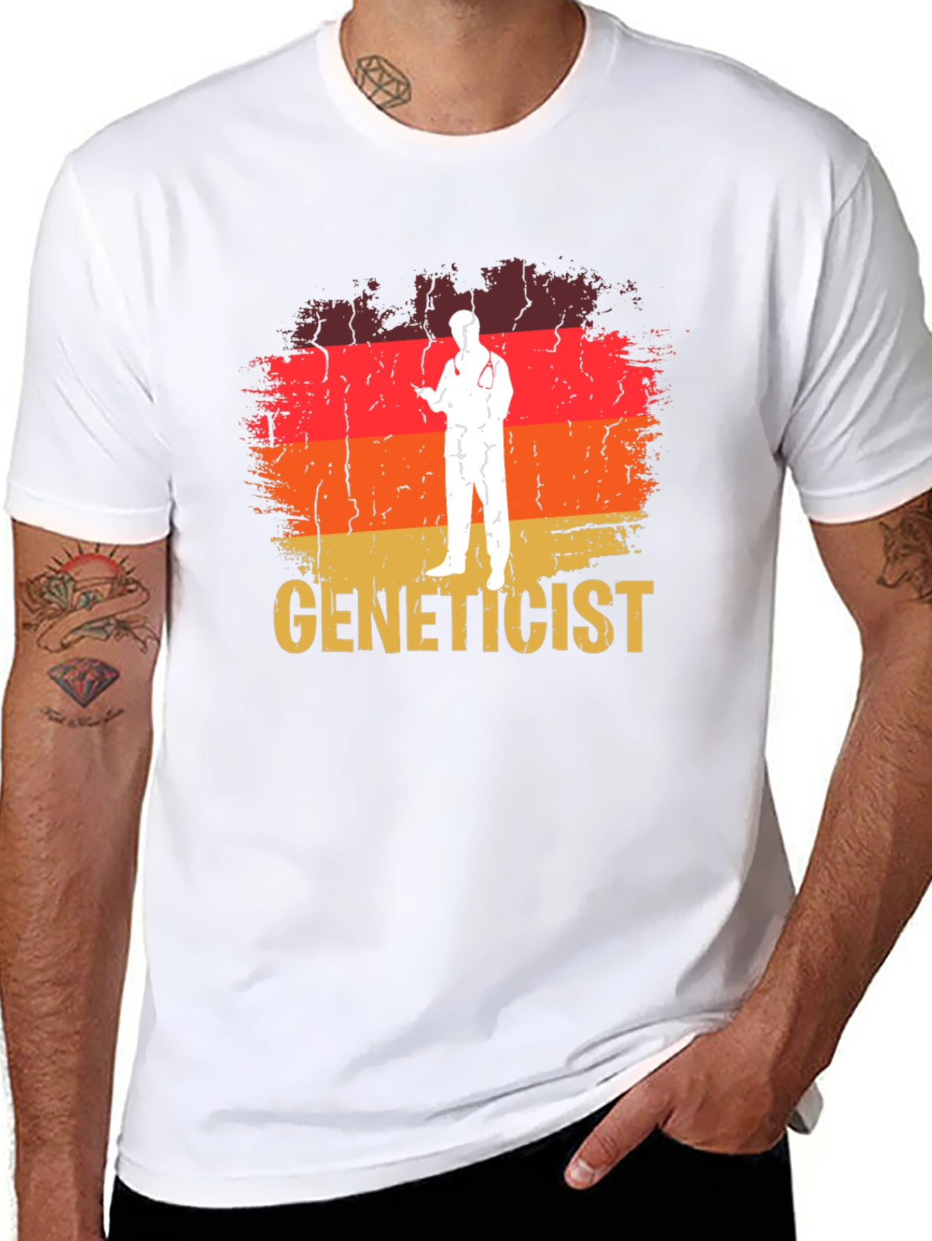 Black Genetics T-Shirt - Retro Design - Soft Cotton Blend view 8