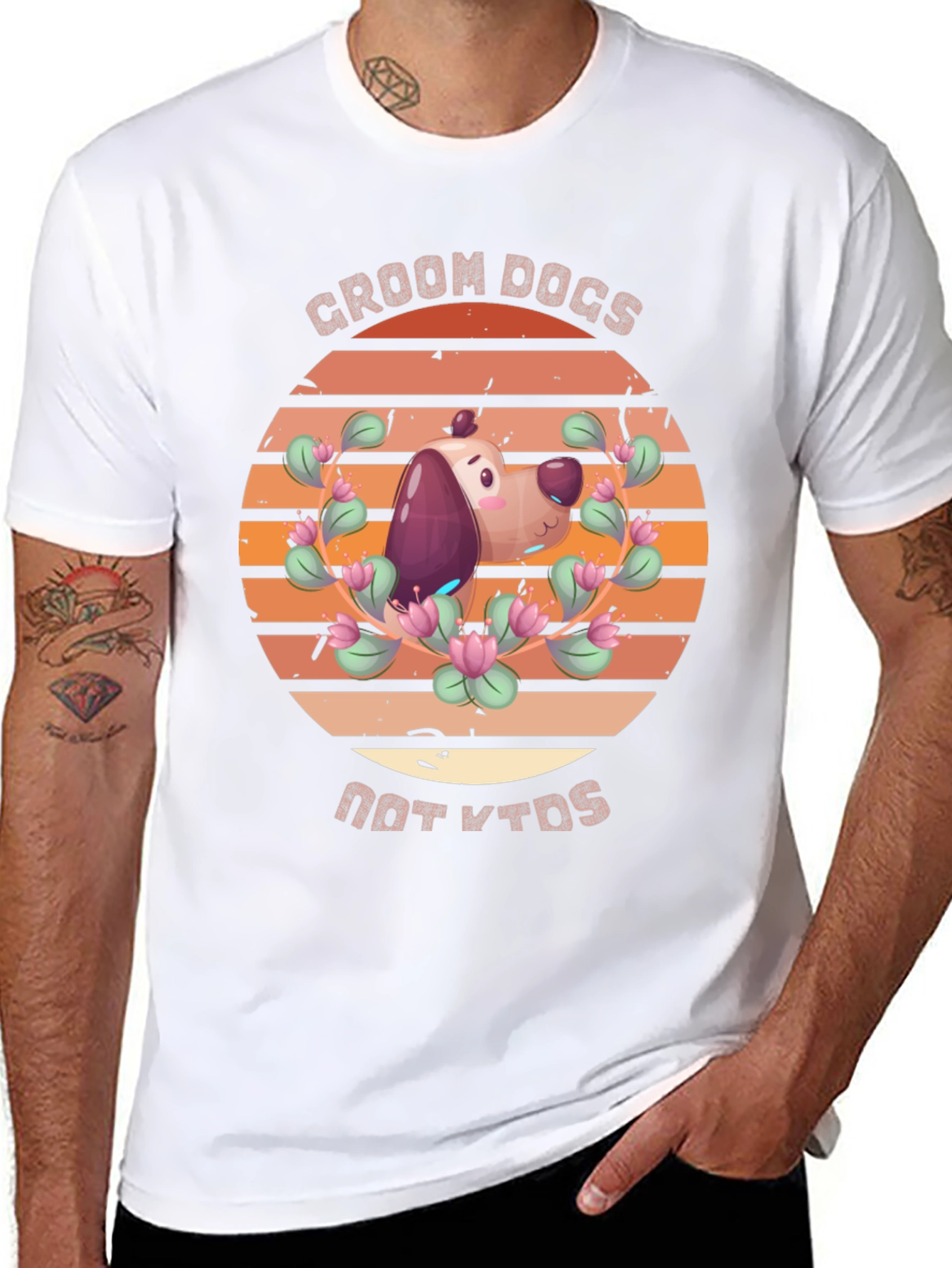 Black Groom Dogs Not Kids T-Shirt view 8