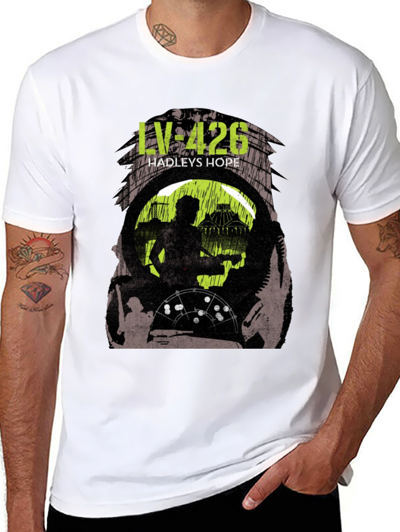 Black LV-426 Hadley's Hope Graphic T-Shirt view 8